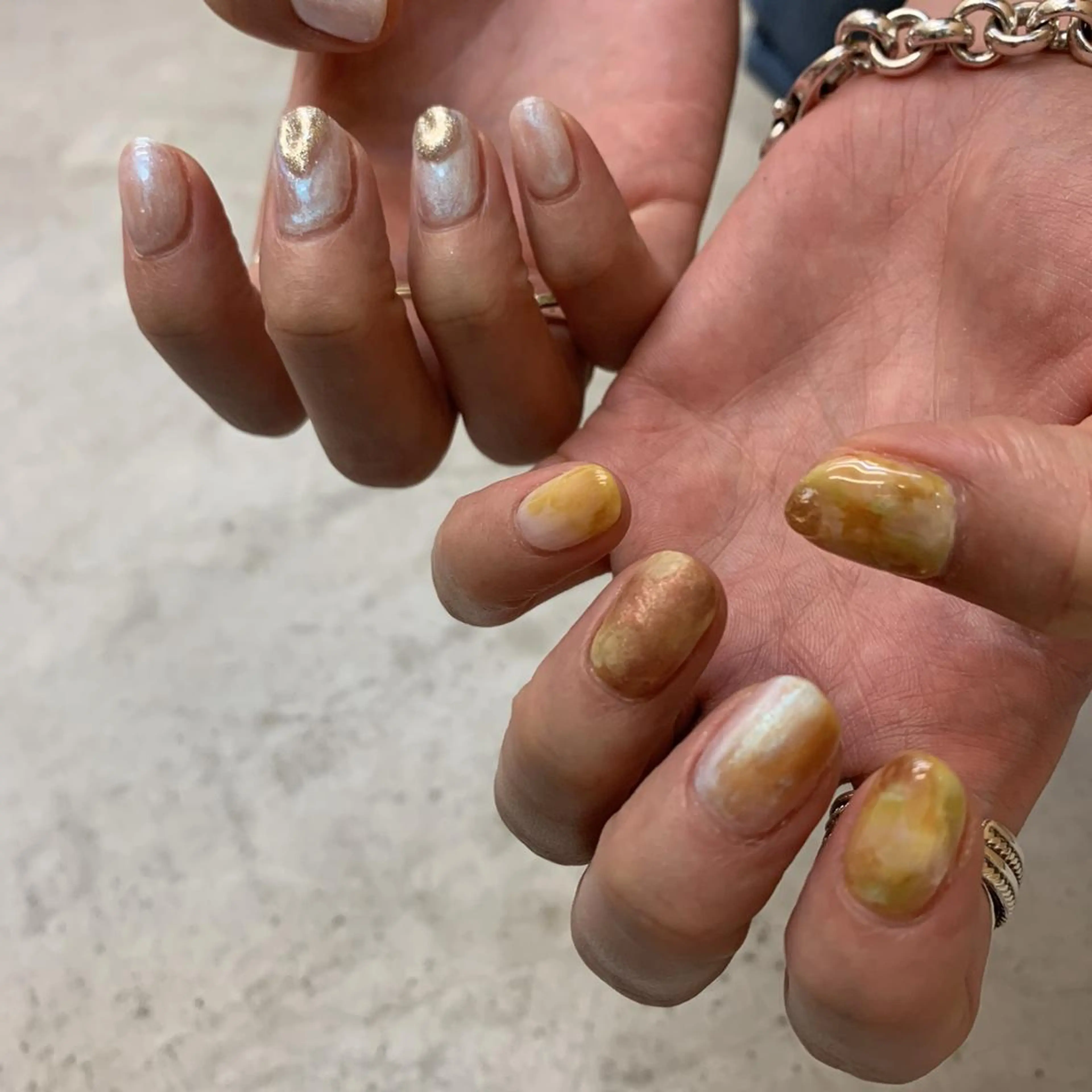 ネイル ジェルネイル ミラーネイル 持ち込み ニュアンスネイル パラジェル Ca rinaのネイルデザイン