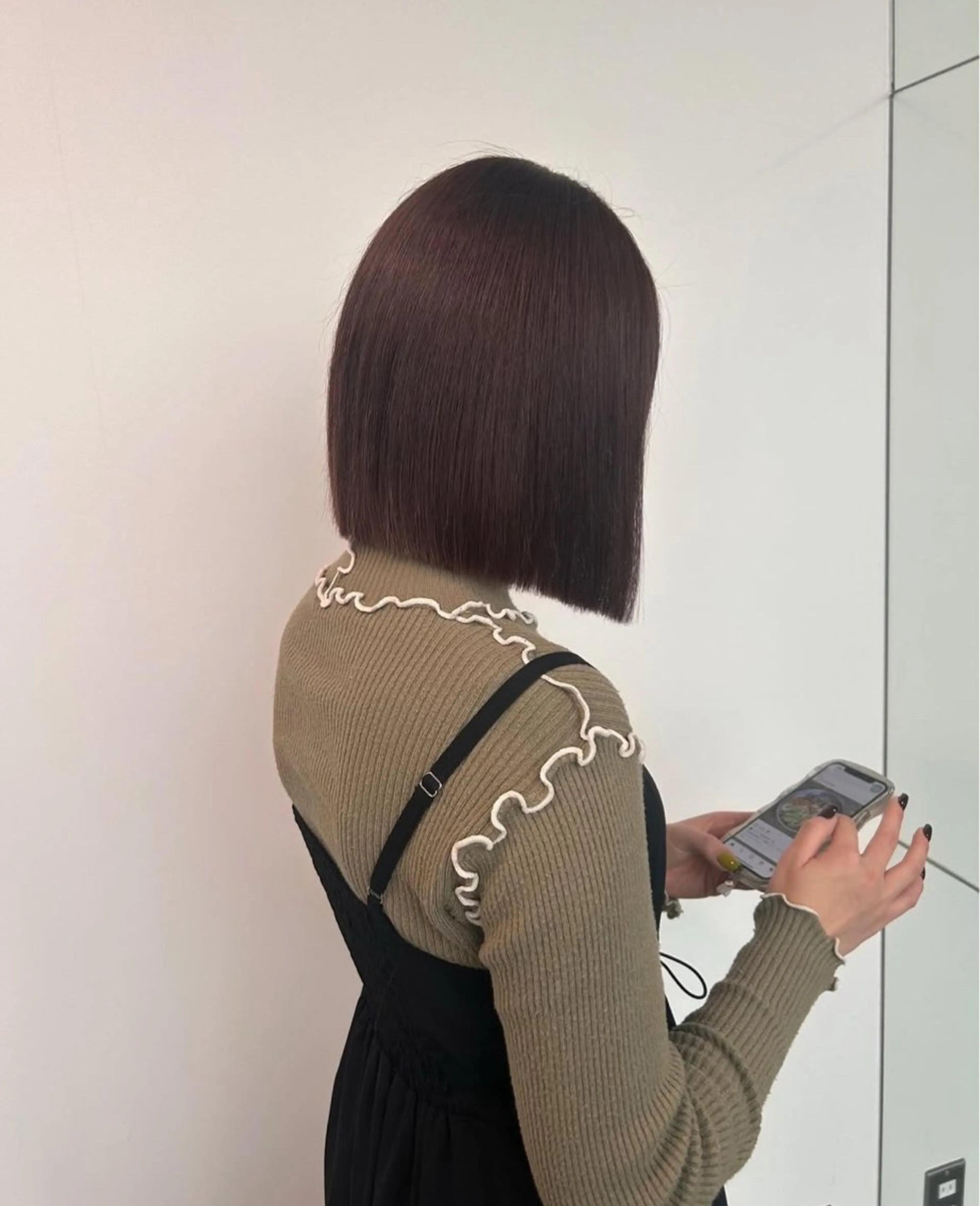 ミディアム カラー ダブルカラー ピンクカラー ボブ 沖野 りょうのヘアスタイル