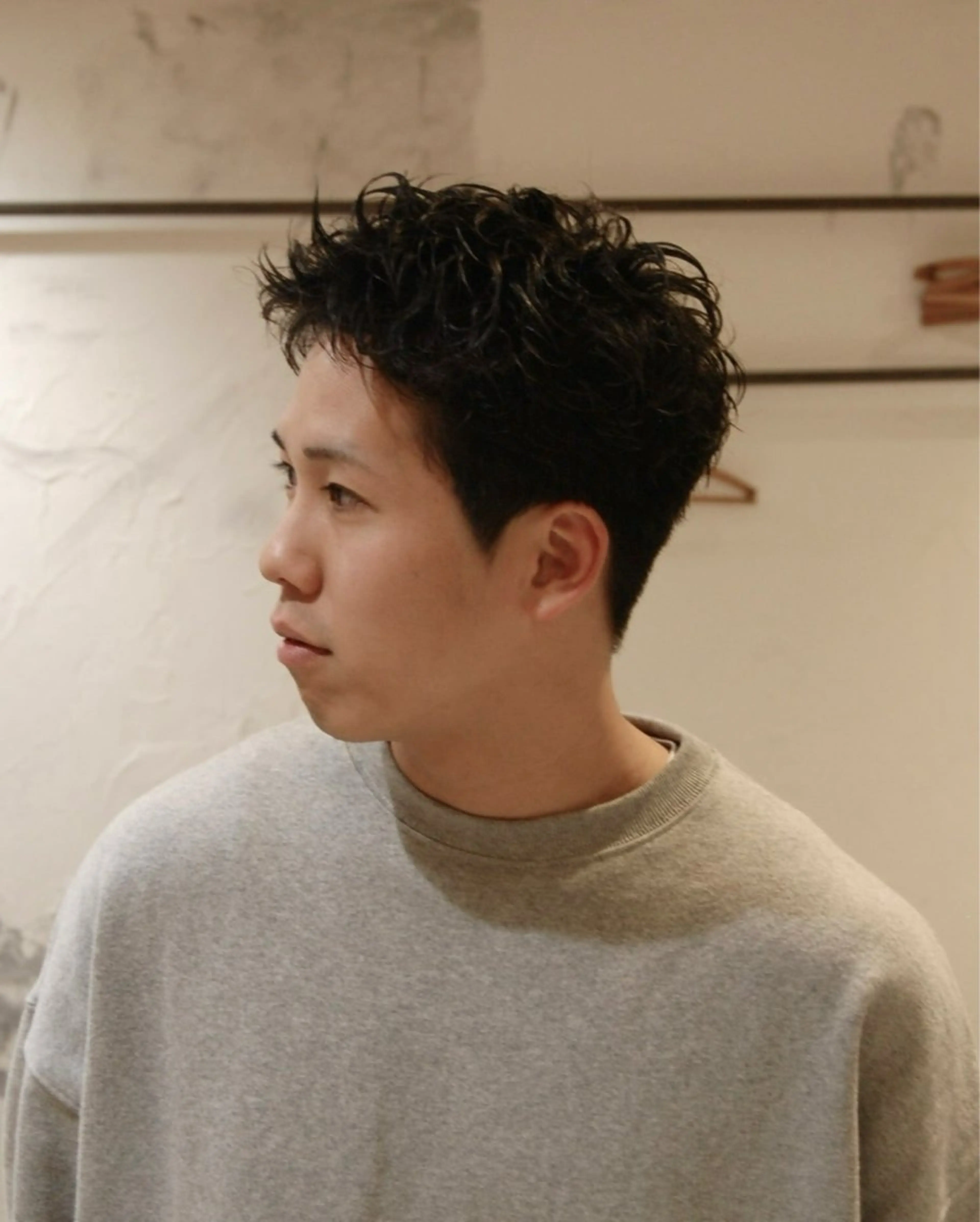 ショート カラー パーマ メンズ カット パーマ bococa kanta/メンズのヘアスタイル