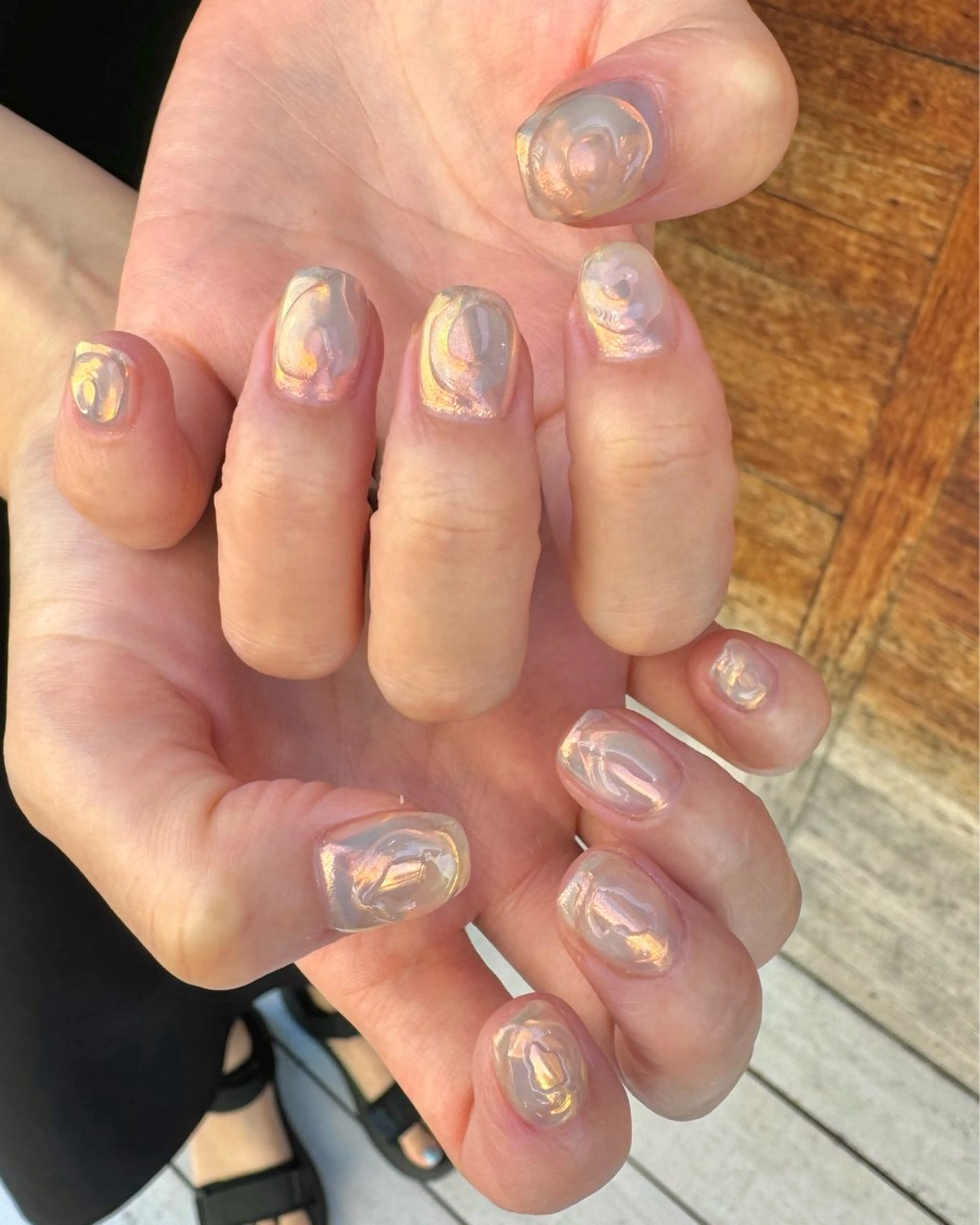 ネイル オーロラネイル クリアネイル 🌺🌴N. Rita🥥のネイルデザイン