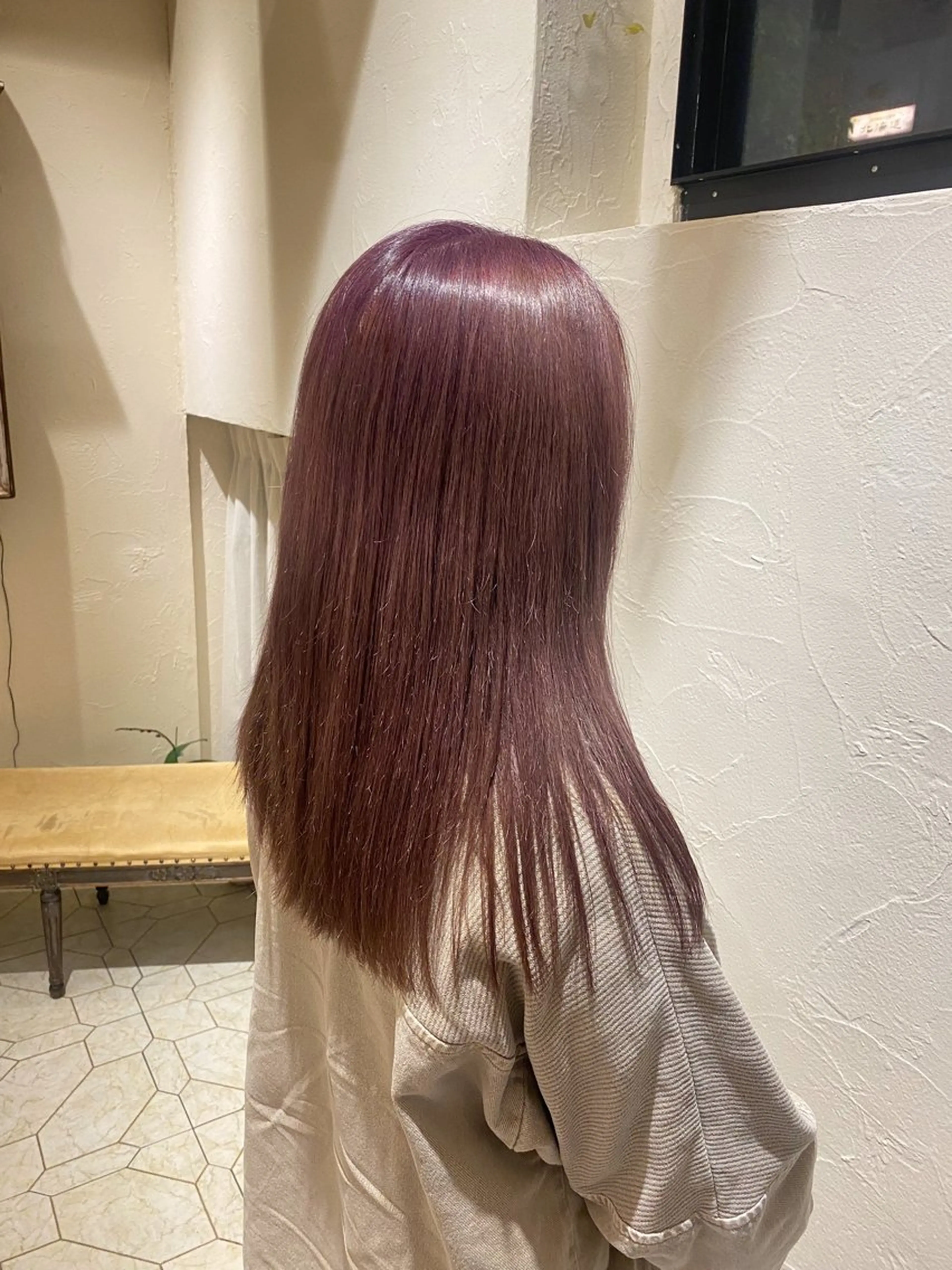 ロング カラー ブリーチ ラベンダーカラー ラベンダーピンク ピンクカラー 艶カラー/ 縮毛矯正 /   タキダのヘアスタイル
