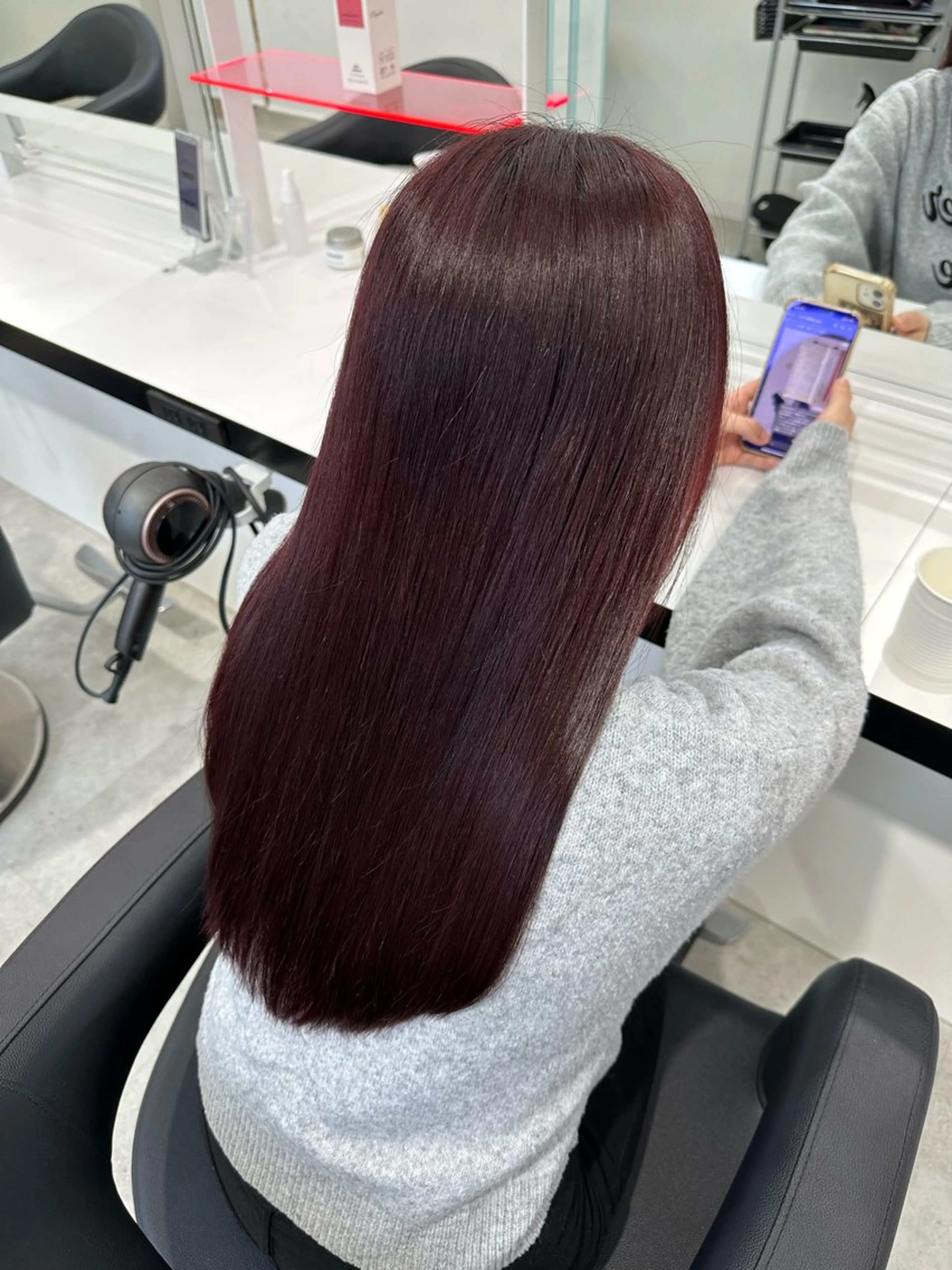 セミロング カラー カット ヘアカラー 🍒ワイン系 ウルフカット🍒拓未のヘアスタイル