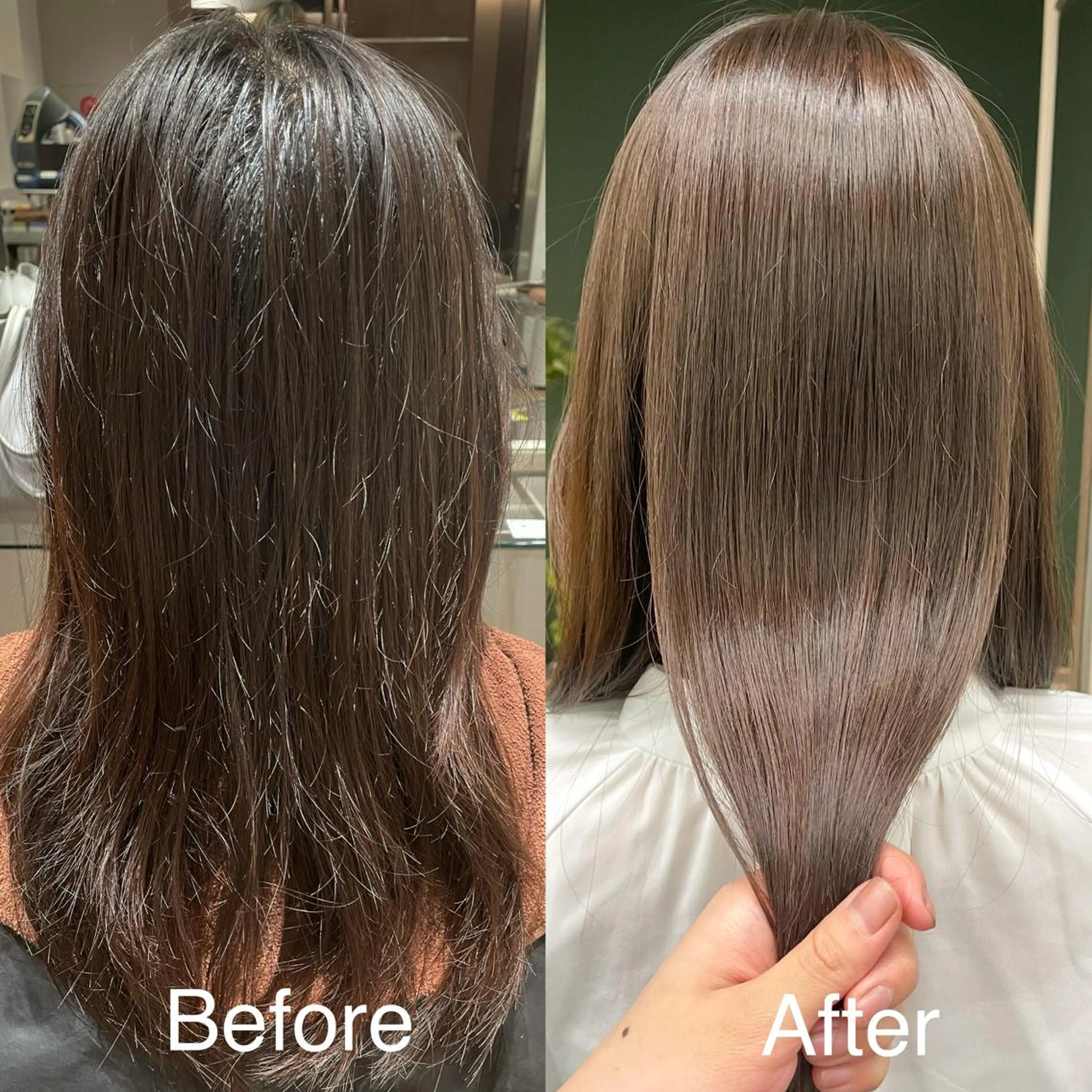 ロング カラー ブリーチ 透明感カラー ブリーチなしカラー ひなた あゆみのヘアスタイル