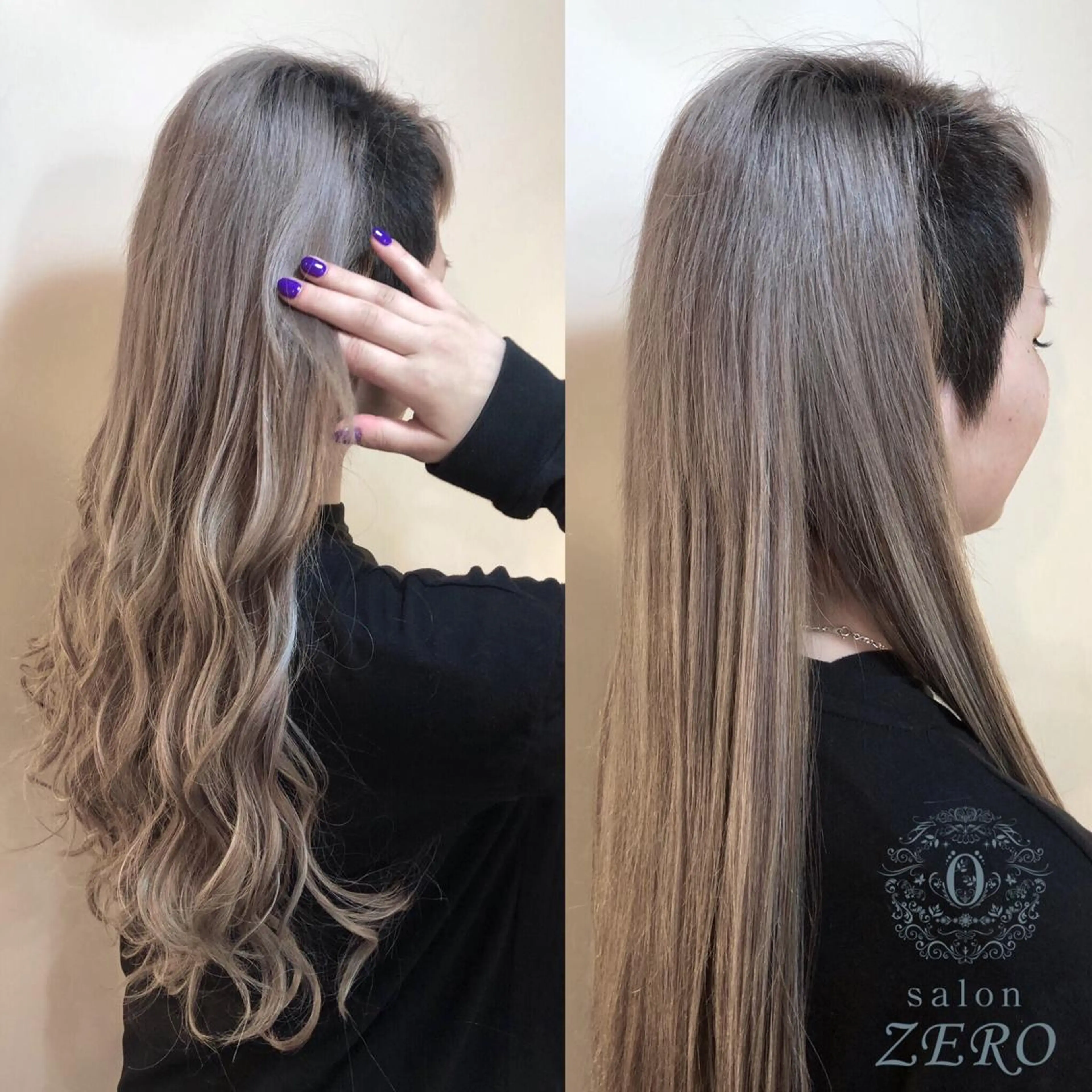 ga80シールエクステ　海外風に！ シールエクステ80本ホワイトシルバーでイメチェン｜ヘアーサロン