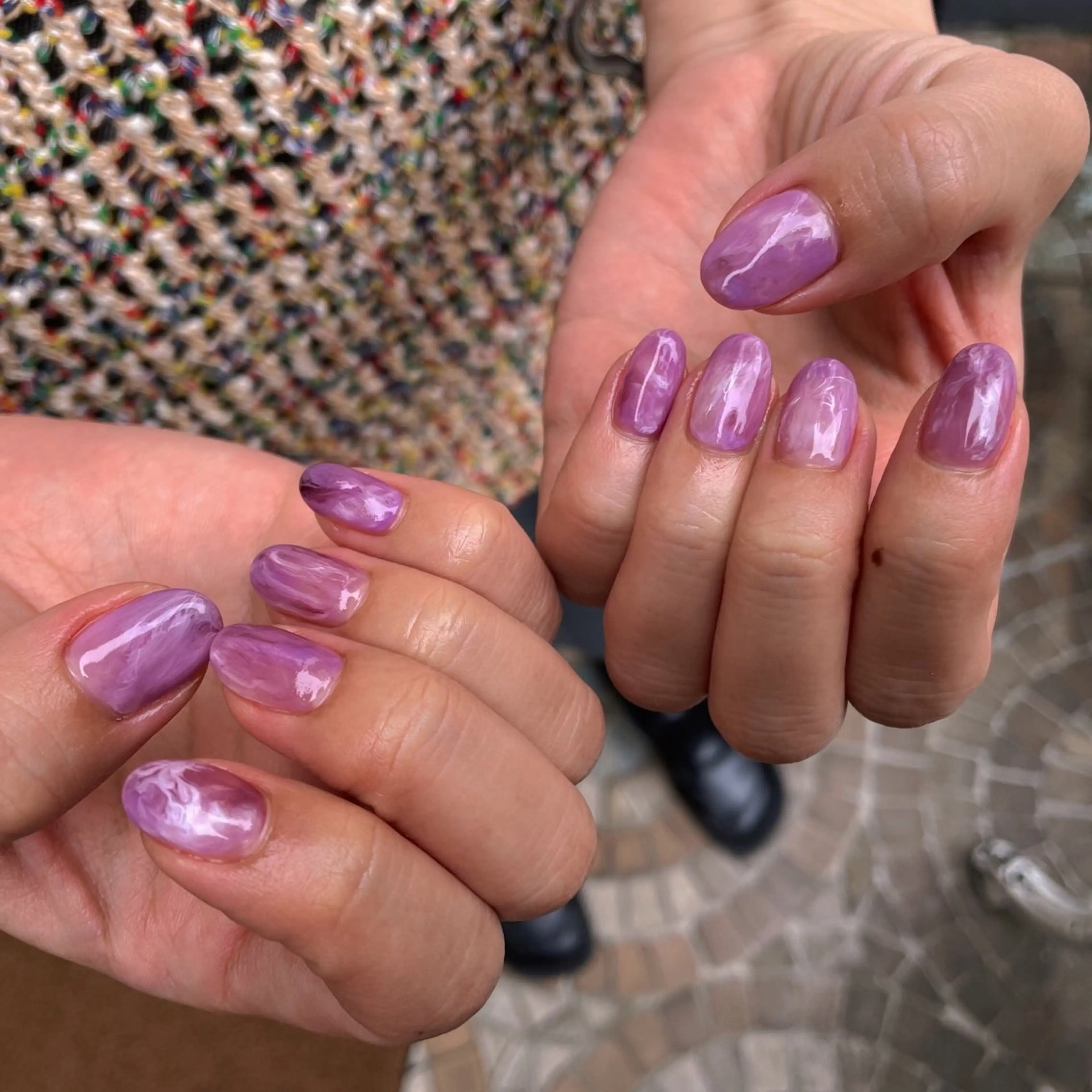 ネイル ニュアンスネイル パープル ホワイト k. mioのネイルデザイン