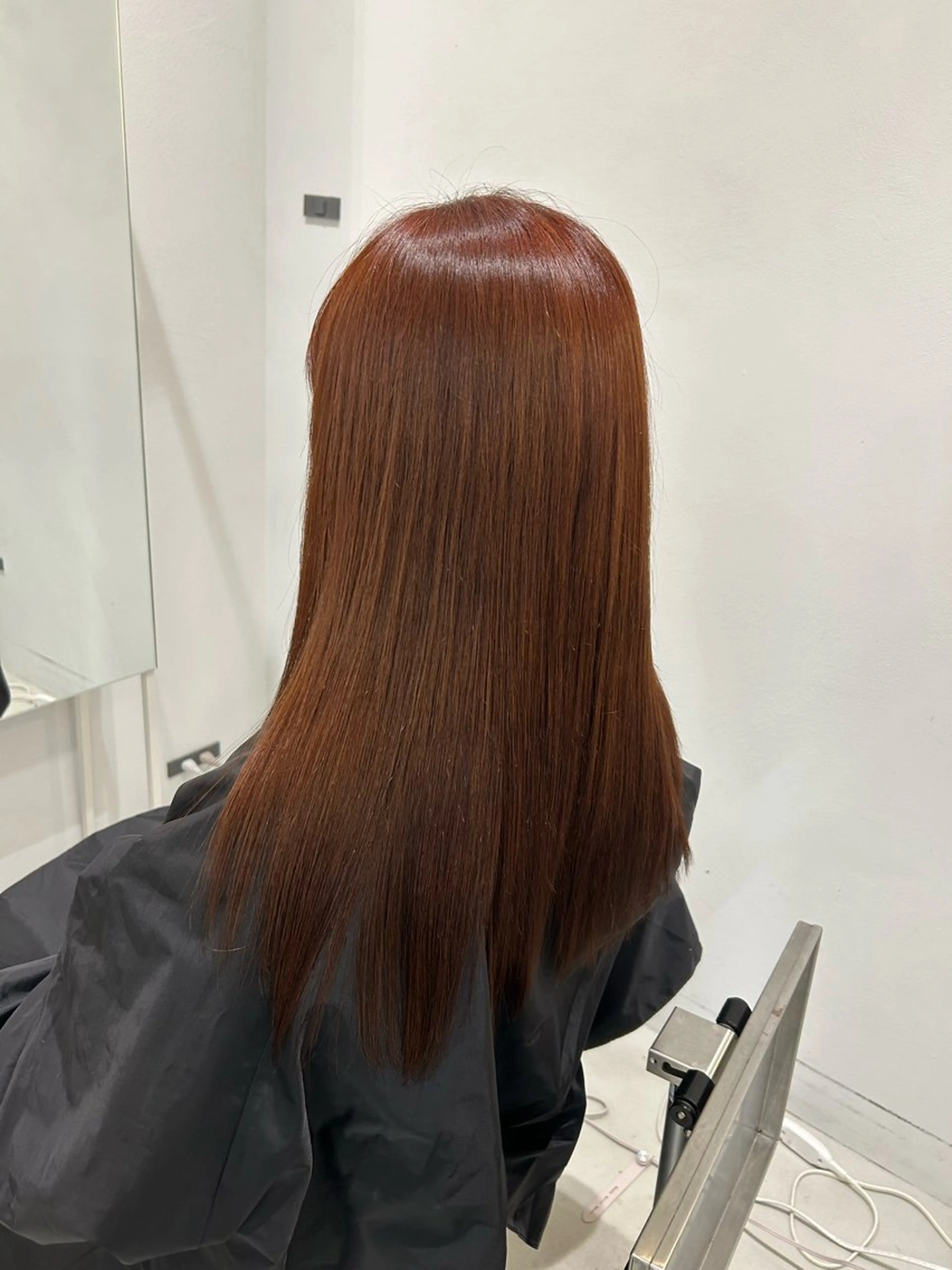 ロング カラー オレンジ テラコッタ ハイトーン/艶髪/ 暗髪/韓国/sanaのヘアスタイル