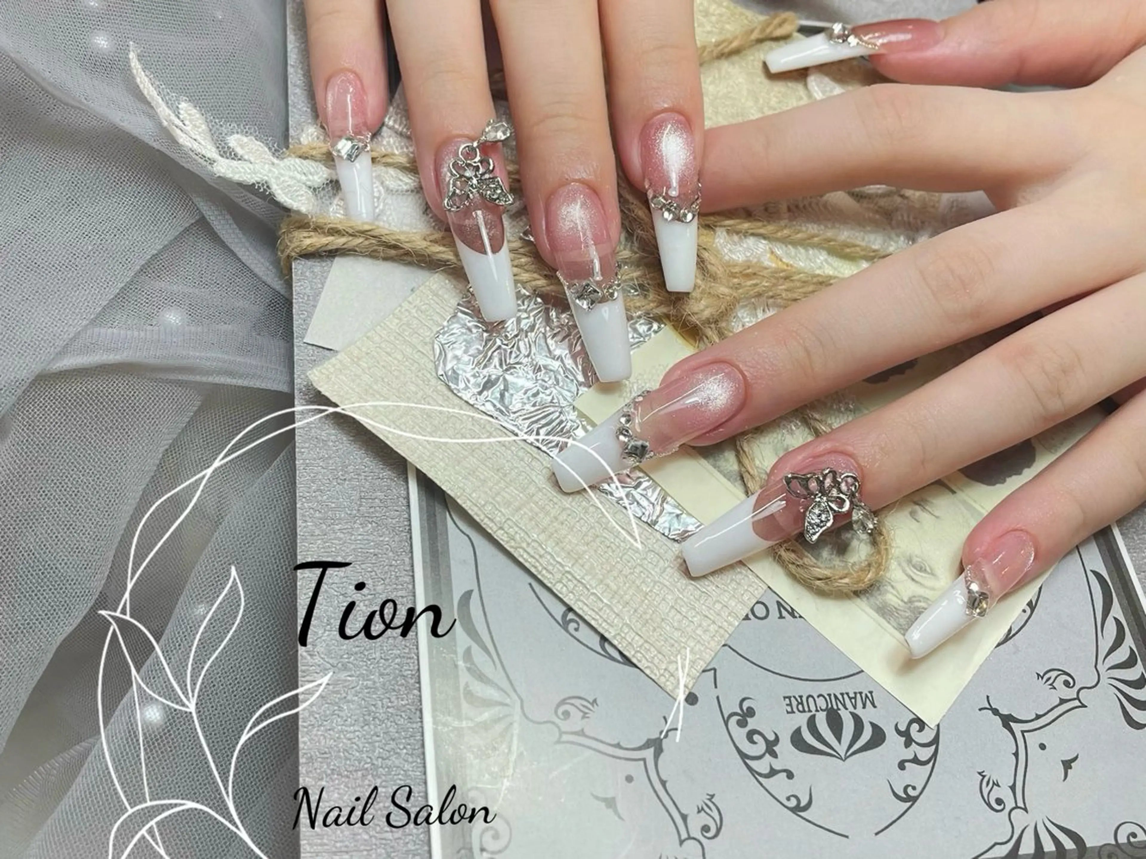 ネイル チークネイル 長さ出し フットネイル フレンチネイル ジェルネイル Nailsalon Tion武蔵小杉店のネイルデザイン
