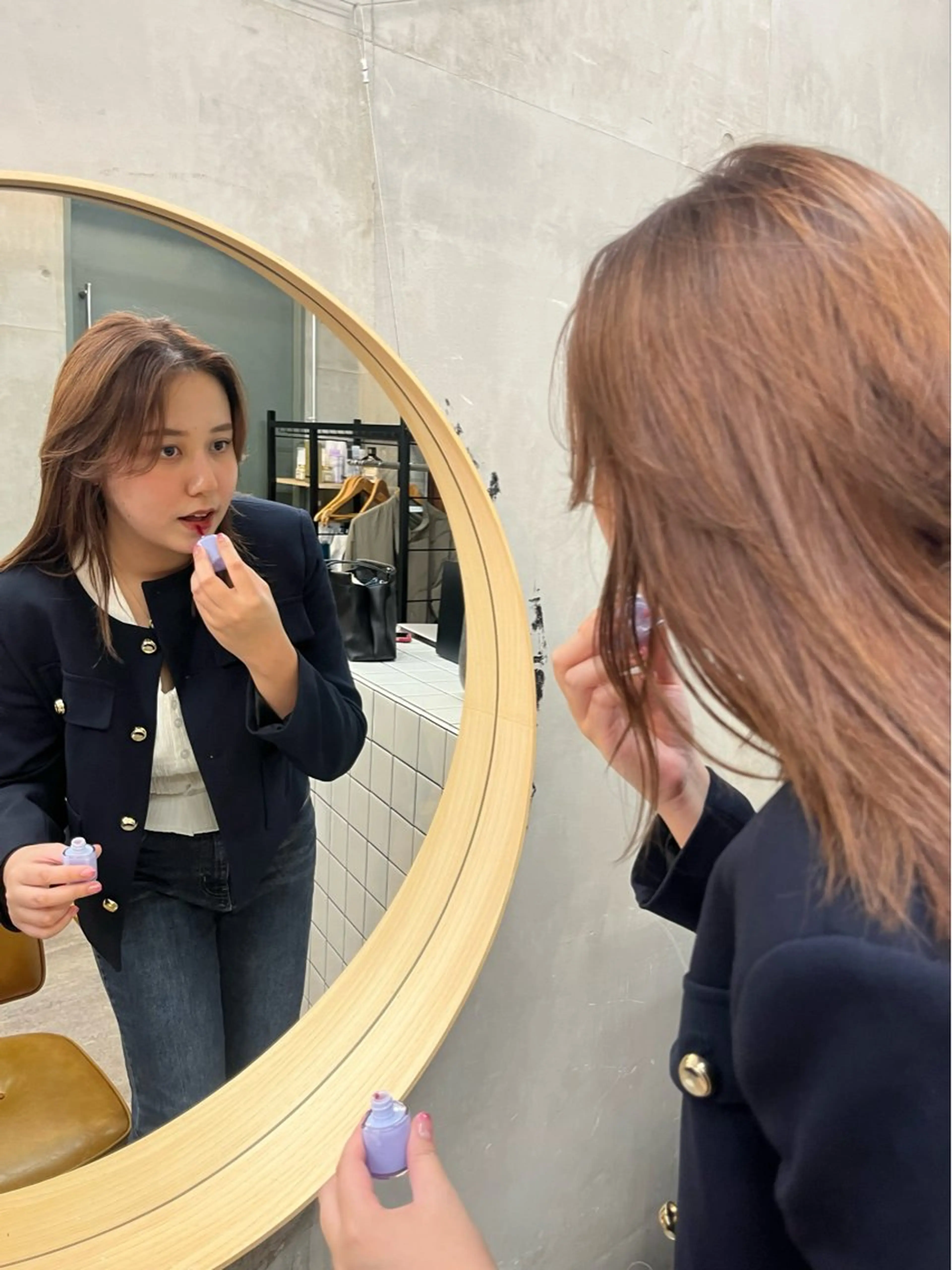 セミロング カラー ベージュカラー ブリーチ ケアブリーチ 透明感カラー ダブルカラー カット SALT WATER所属・🫐 𝐌𝐚𝐨 🫐ボブモデル募集のヘアスタイル