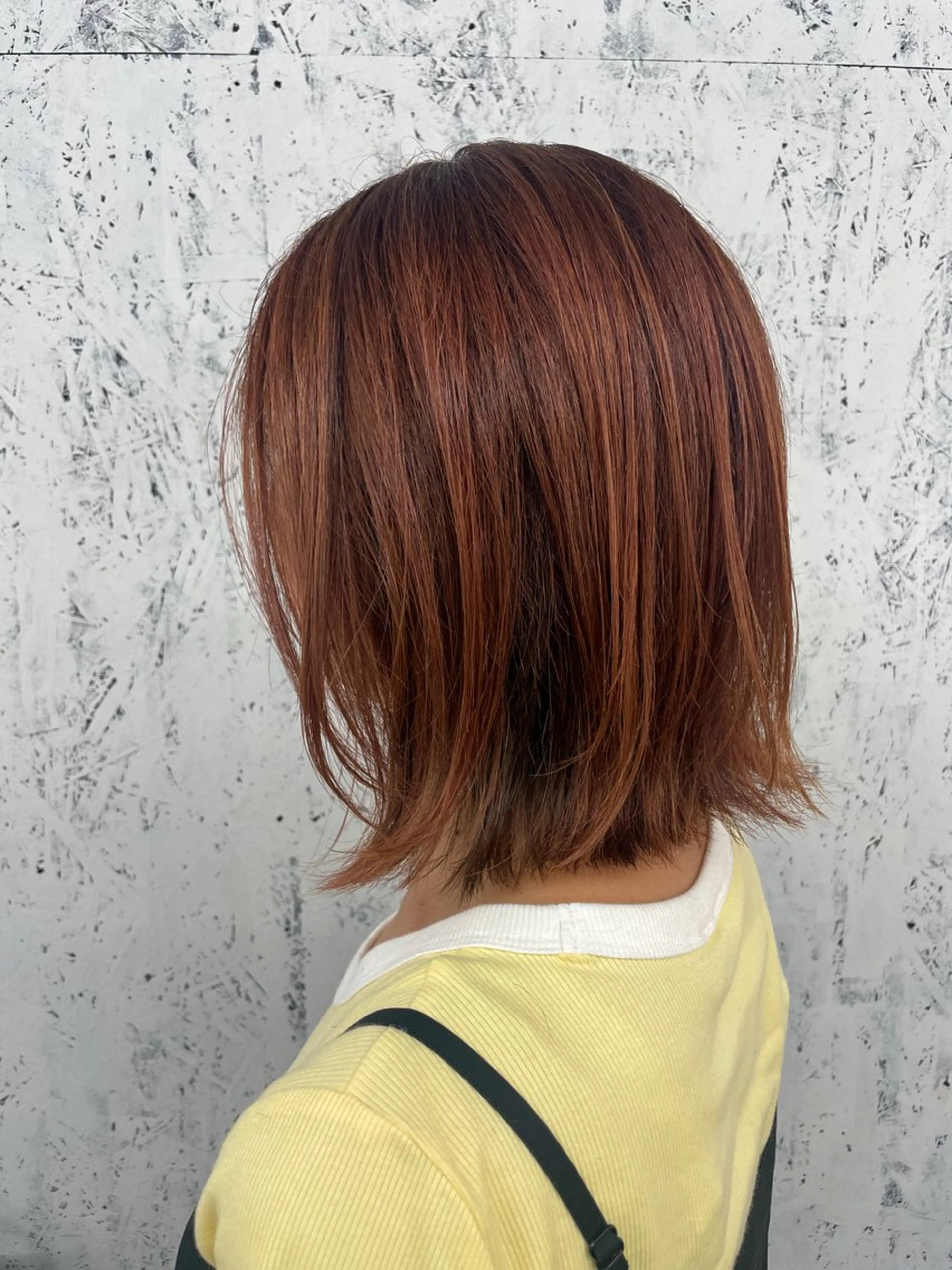 ミディアム ボブレイヤー ボブ レイヤーカット 外ハネヘア カット ヘアカラー レイヤー/ショート/ 艶カラー/なかちゃんのヘアスタイル