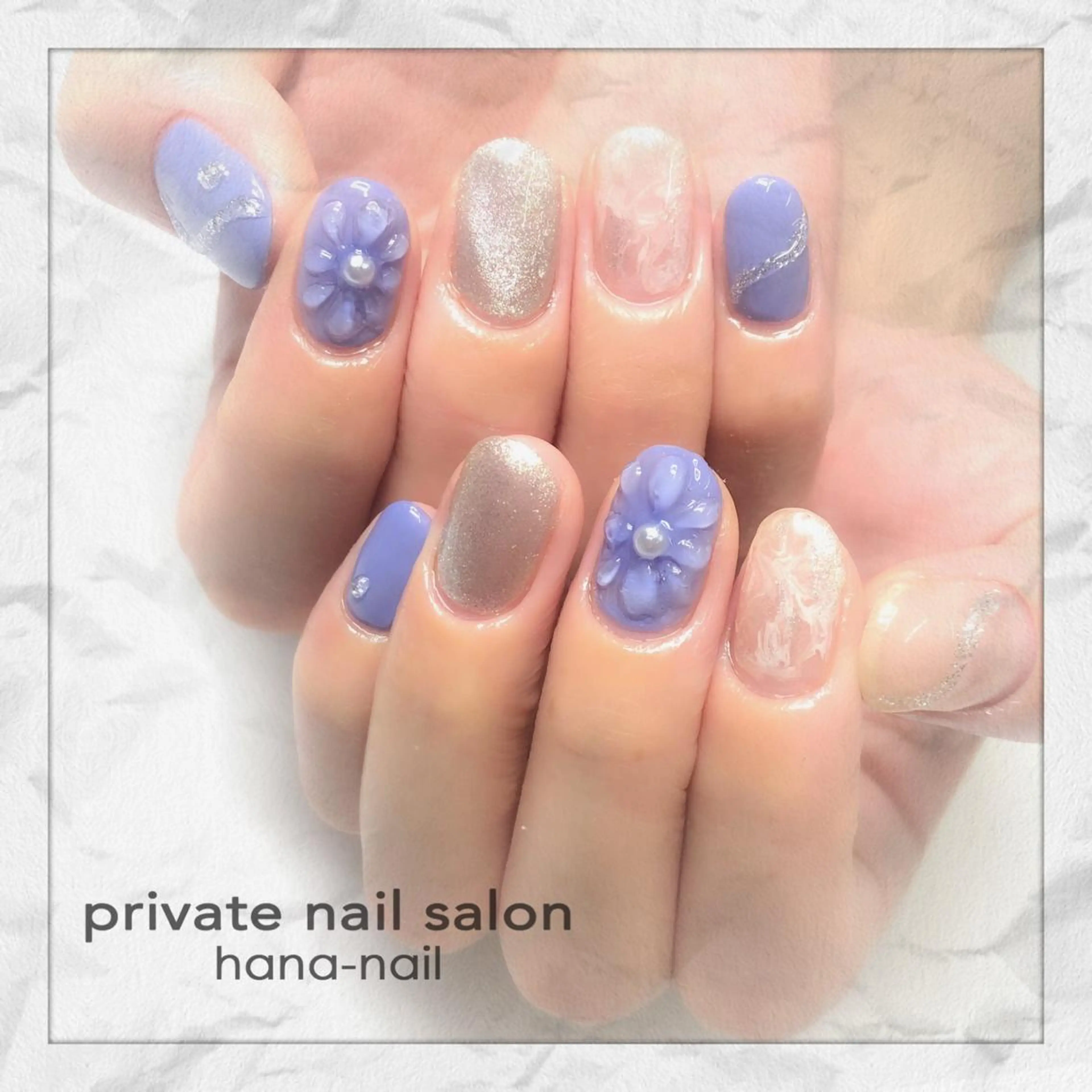 ネイル アートネイル フラワーネイル マグネットネイル ぷっくりネイル HANA-NAILハナネイル福山所属・Kao hana-nailのネイルデザイン