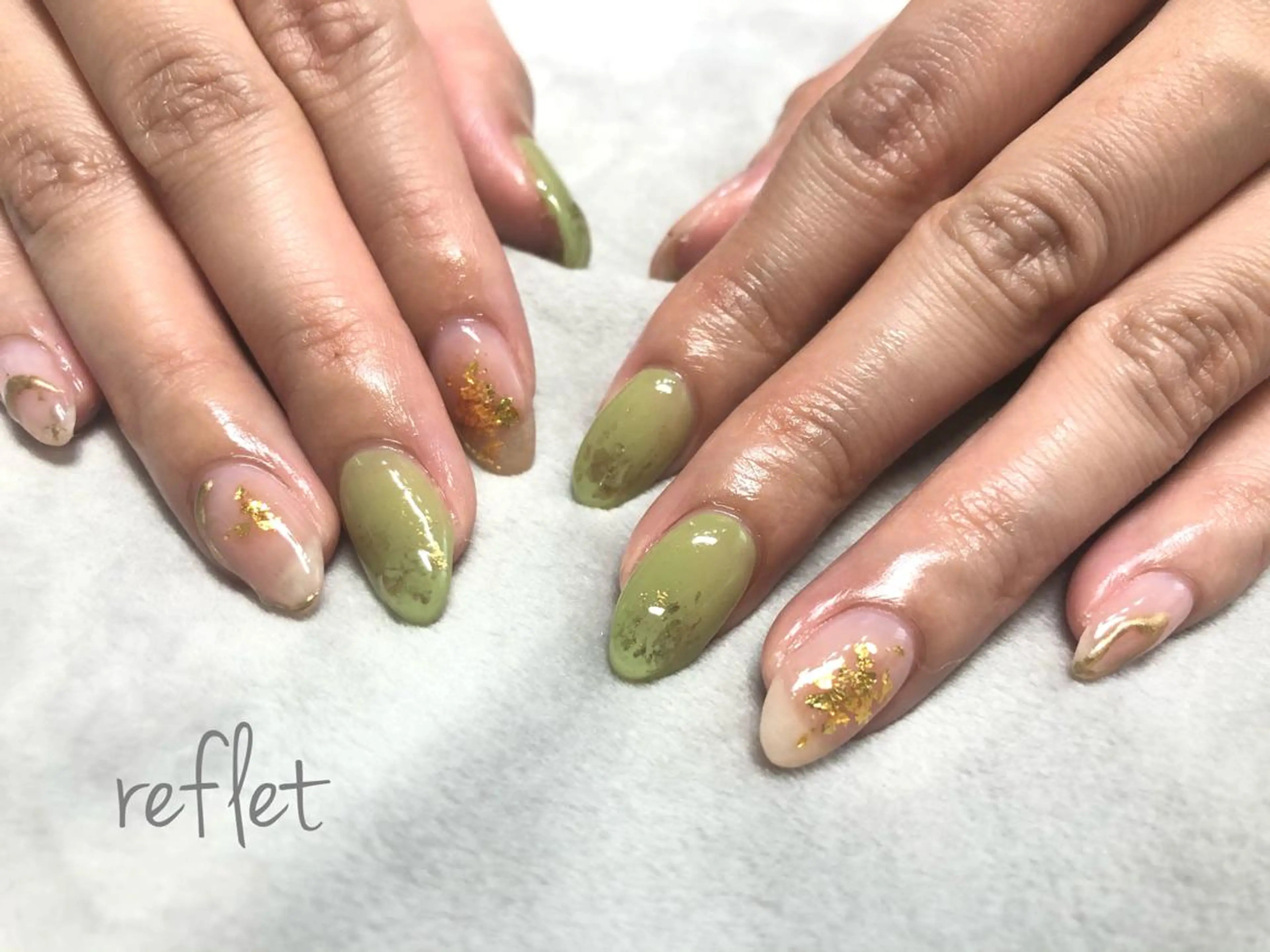 ネイル 持ち込み ニュアンスネイル ハンドネイル reflet nailのネイルデザイン