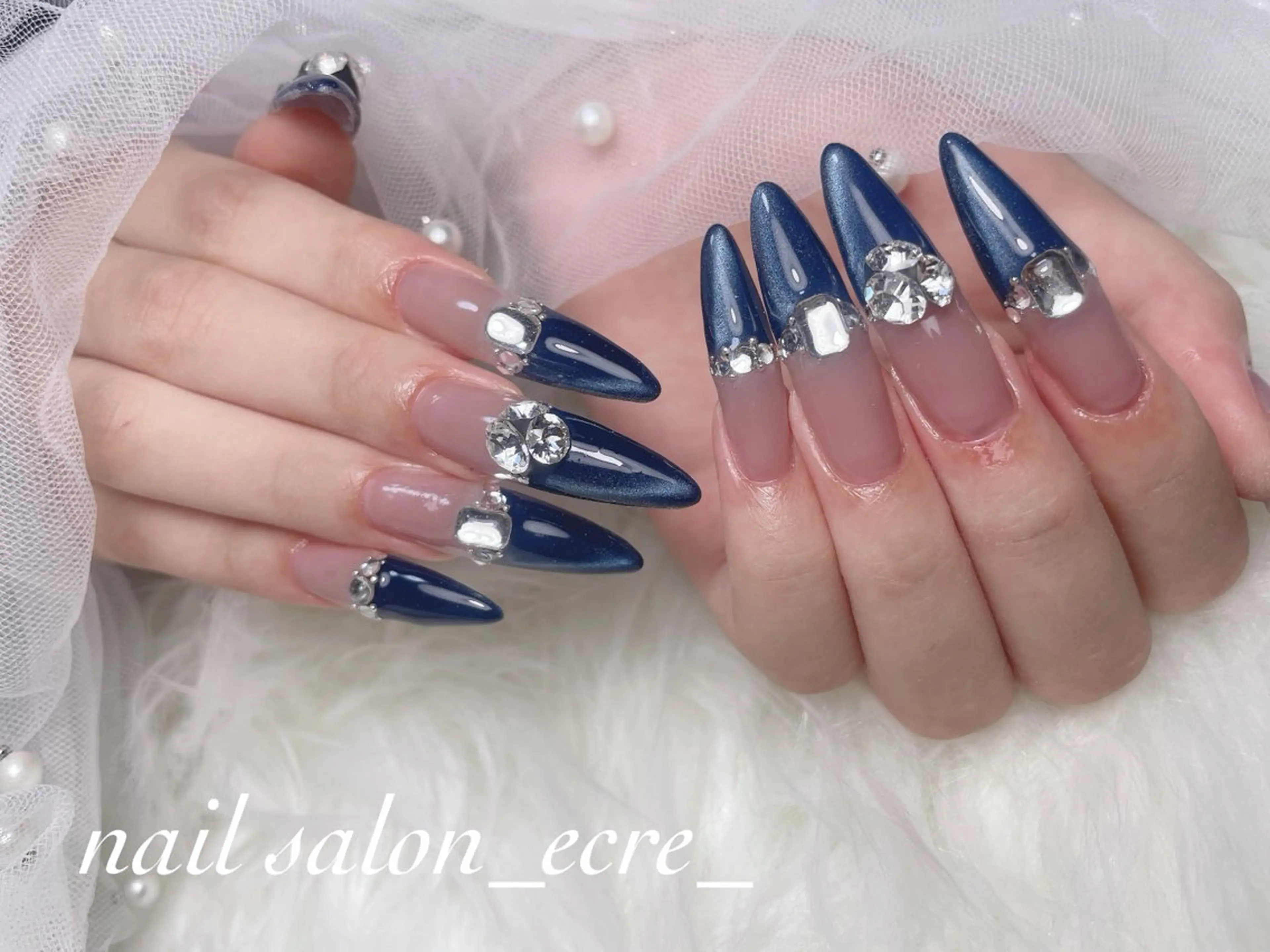 ネイル 長さ出し 持ち込み ハンドネイル フットネイル nail salon _ecre_のネイルデザイン