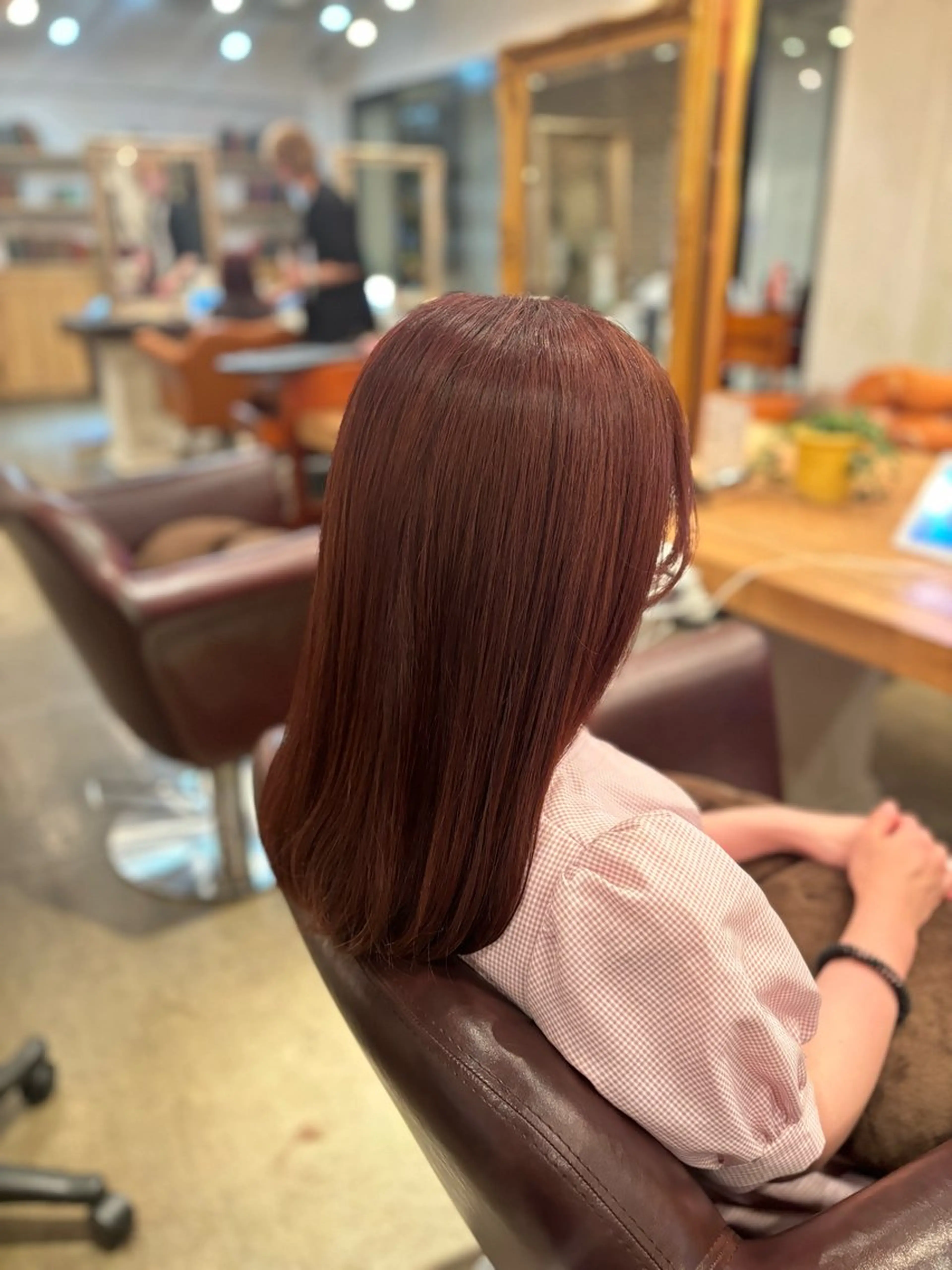 セミロング カラー 髪質改善カラー ベージュ🤎YUMEのヘアスタイル