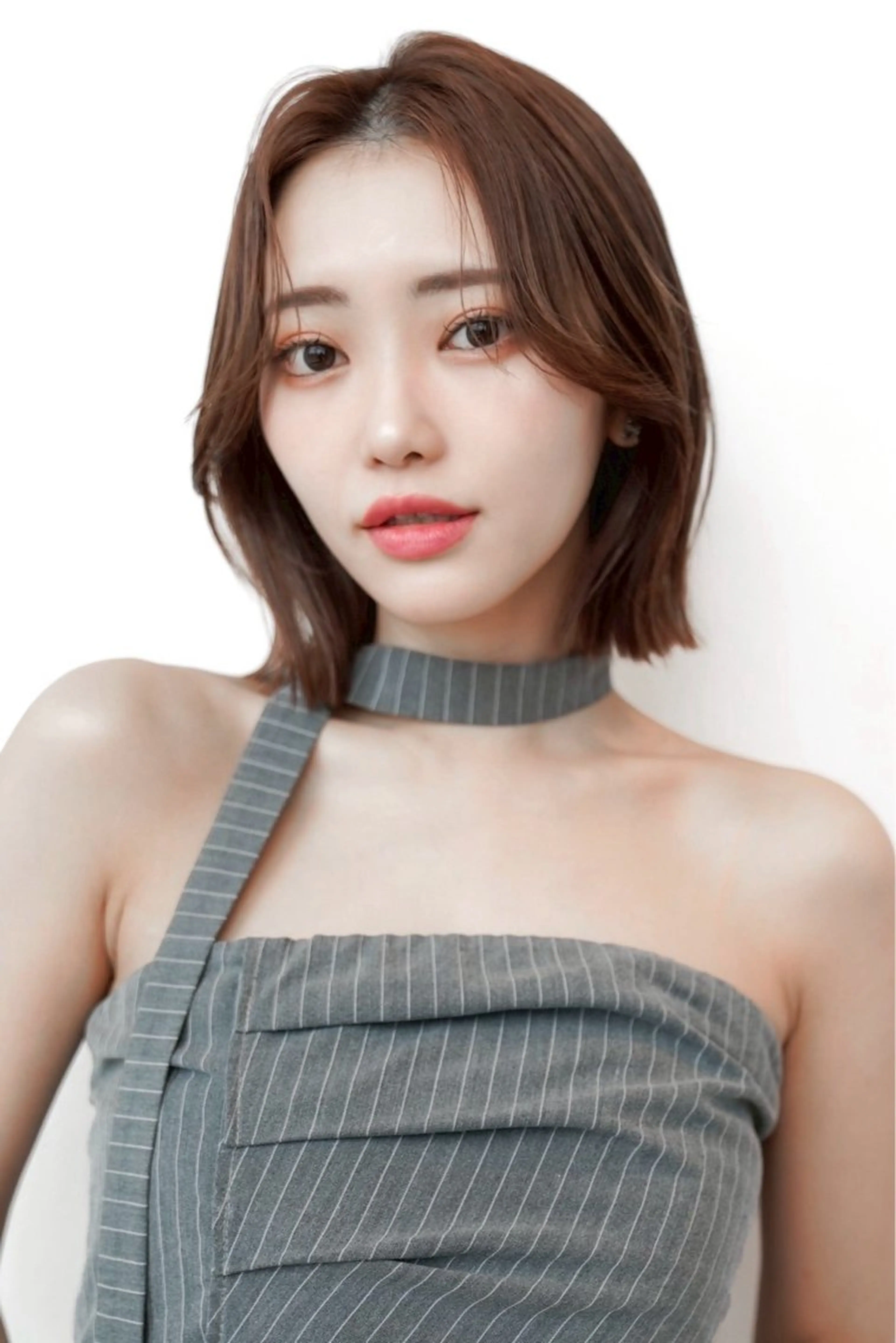 ミディアム カラー 切りっぱなしボブ ボブ 外ハネヘア カット ヘアカラー トリートメント 渋谷ボブ/レイヤー ボブ田中航平のヘアスタイル