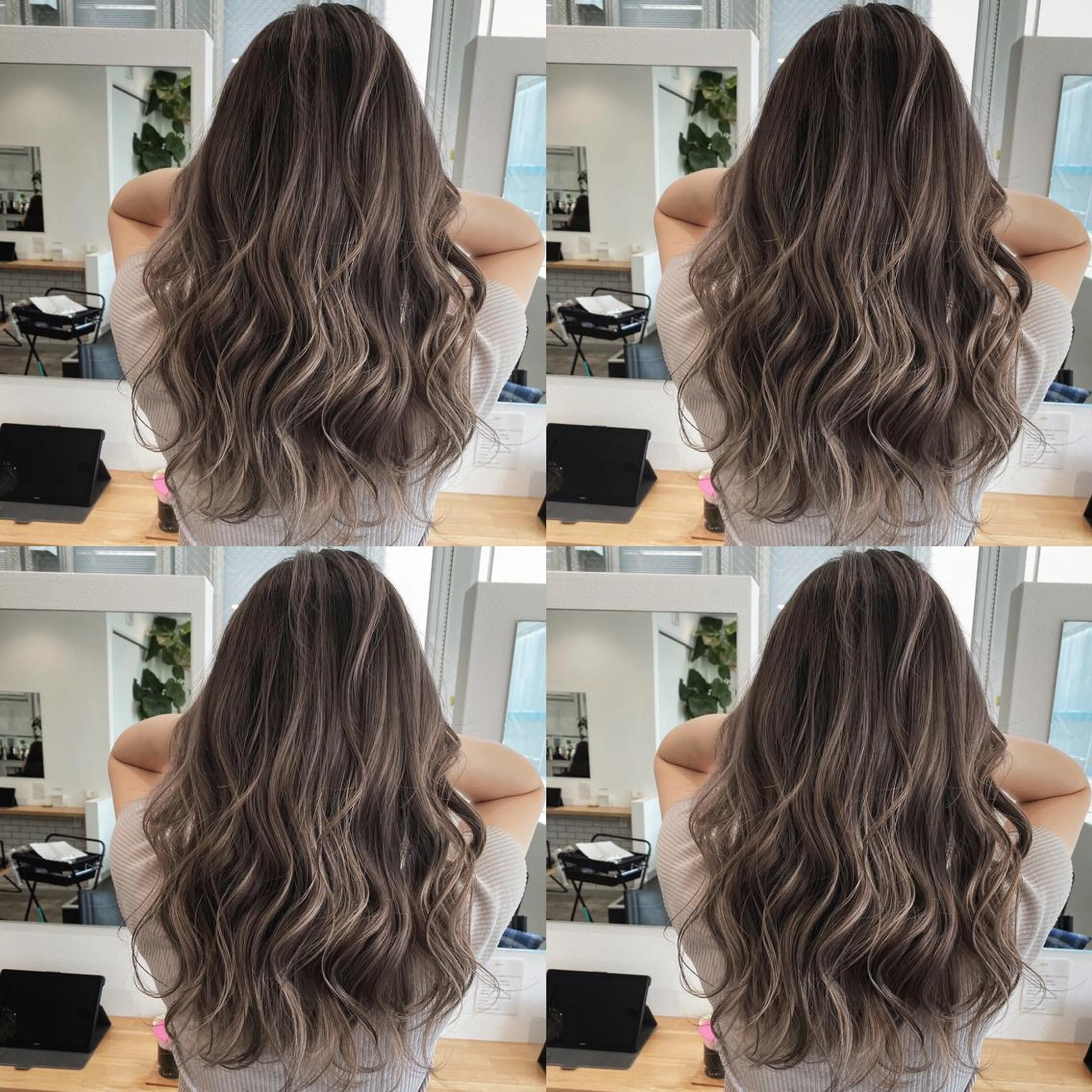 ミディアム カラー ハイライトカラー ハイライト kalahair salon ブリーチのヘアスタイル