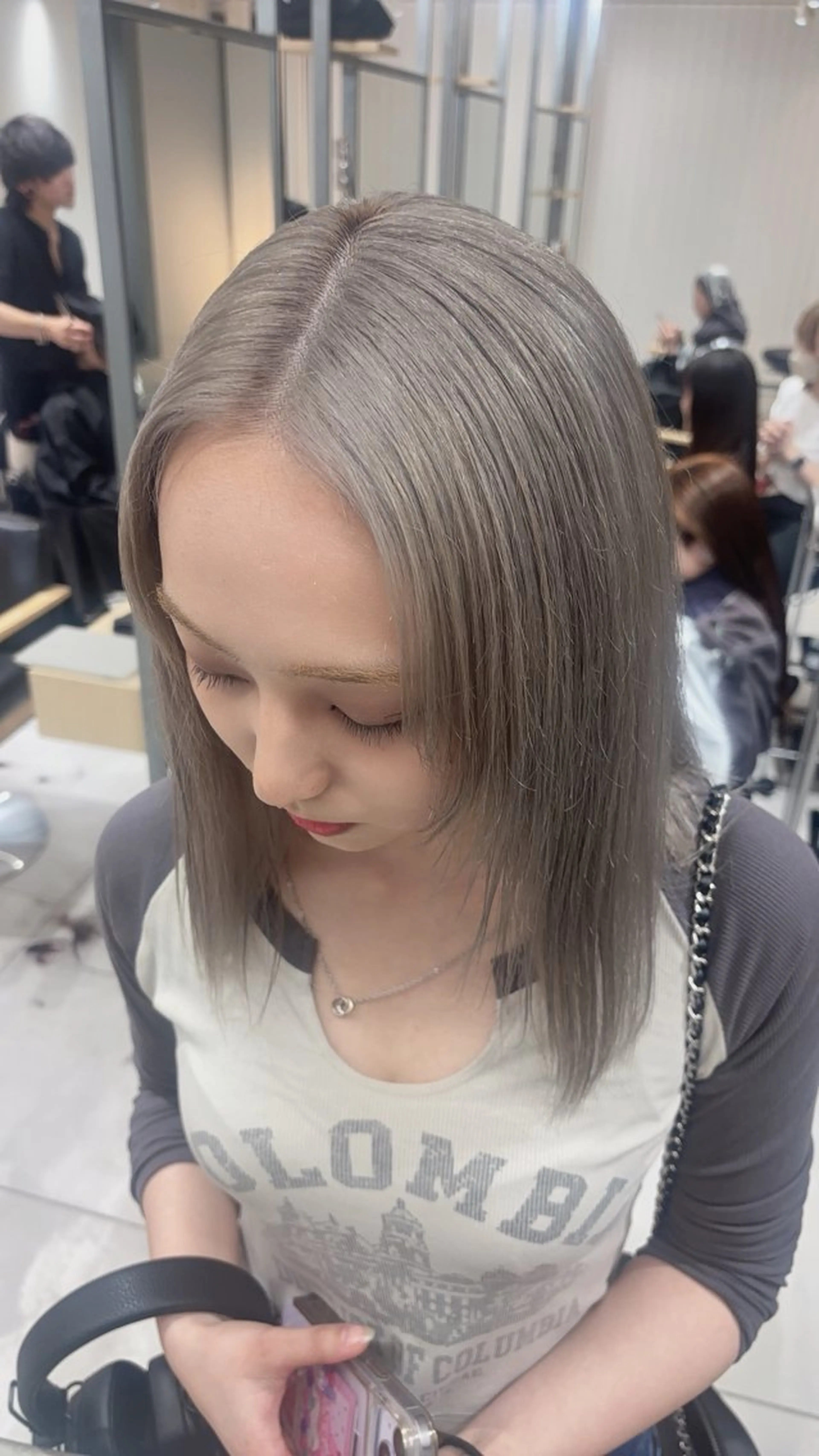 ミディアム ヘアカラー 🎀ほの🎀 ミルクティー♡表参道のヘアスタイル