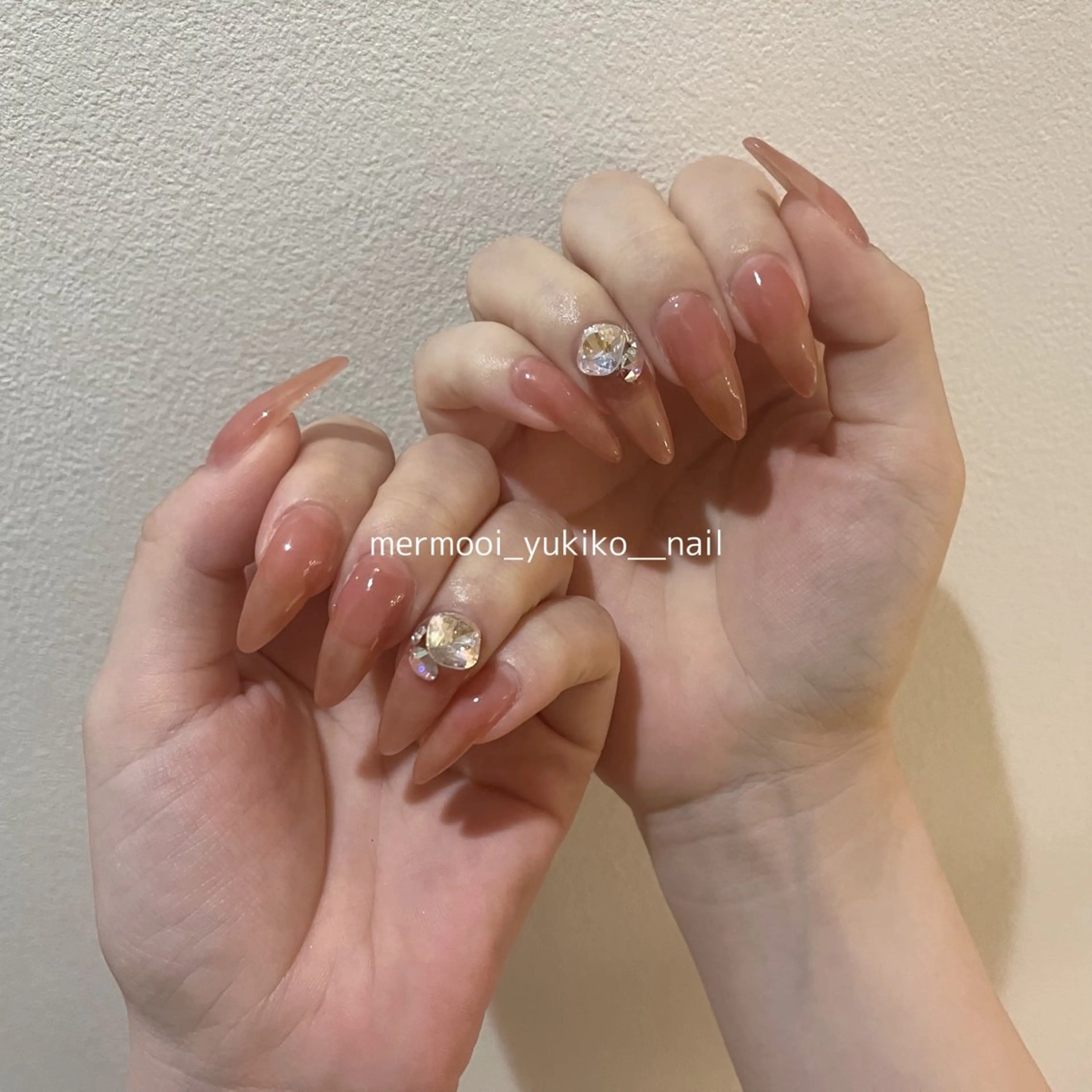 ネイル ロングネイル ニュアンスネイル ワンカラーネイル シンプルネイル melu所属・melu yukikoのネイルデザイン