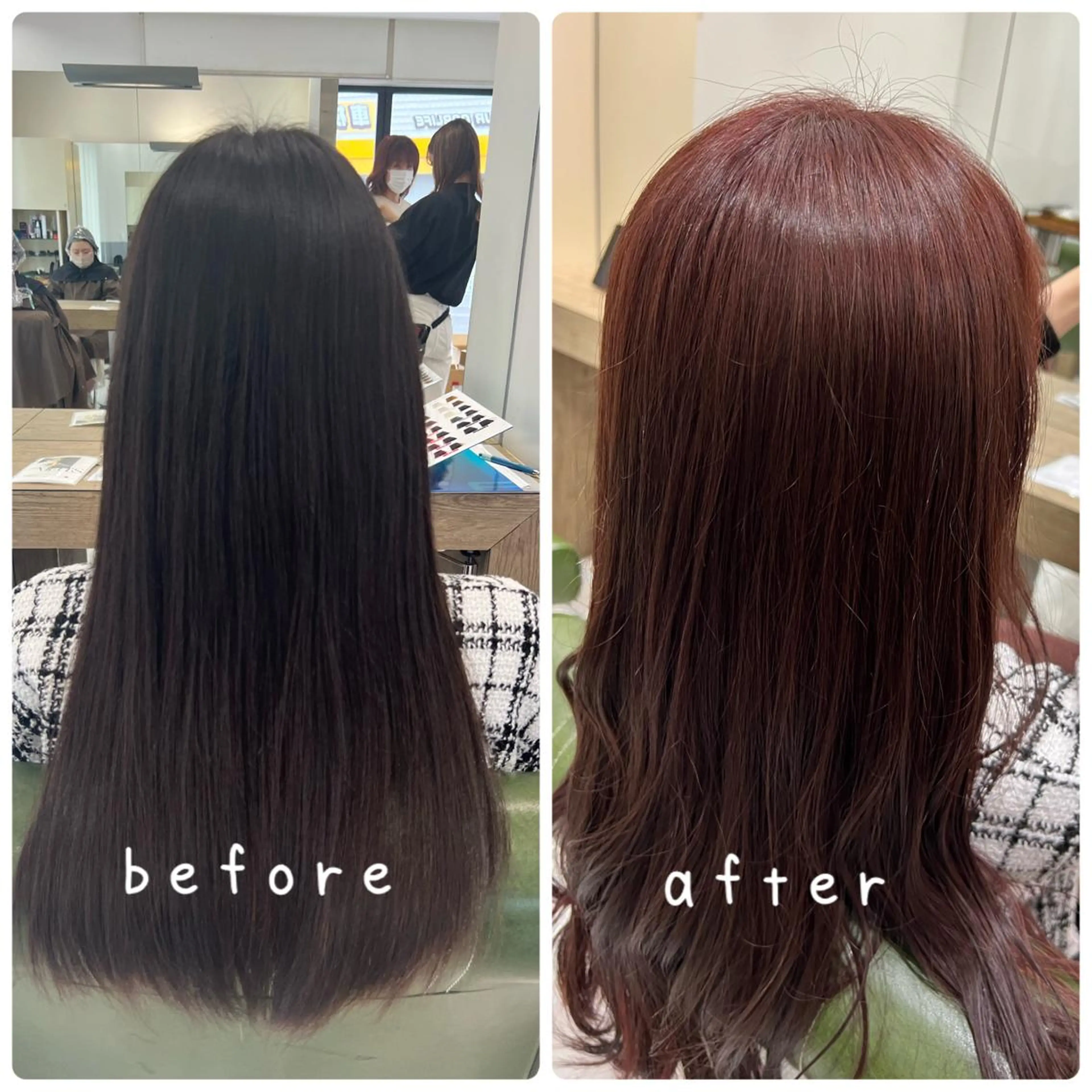 ロング カラー ヘアアレンジ ブラウンカラー ピンクカラー ピンクブラウン Hair & Beauty the B 岡崎店所属・山口 安美のヘアスタイル