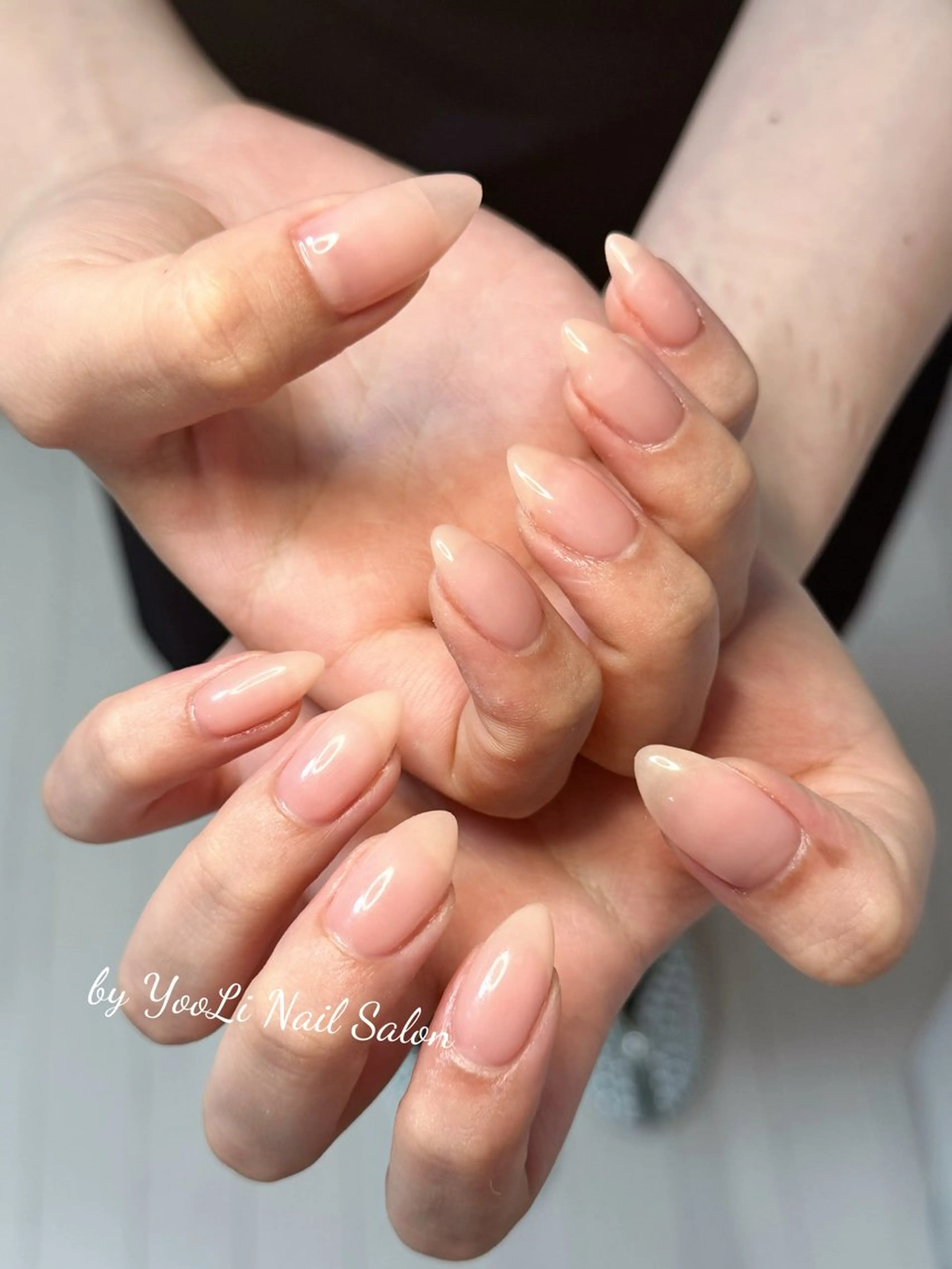 ネイル アートネイル オーロラネイル チークネイル フレンチネイル ガラスフレンチ ハンドネイル 🎀🎀YooLi Nail Salonのネイルデザイン
