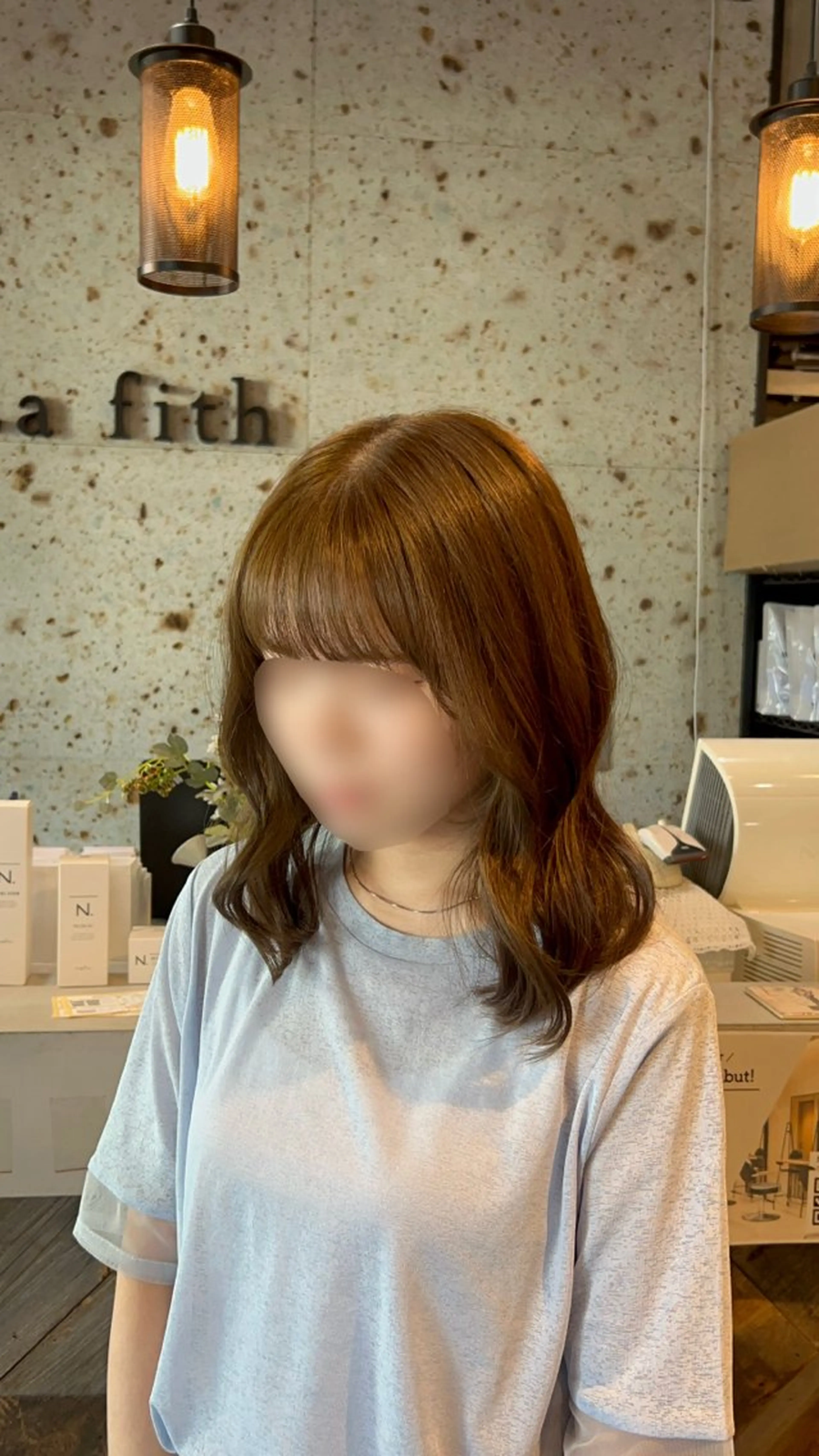 ミディアム カラー カット ヘアカラー lafith hair noa上新庄所属・上新庄/かじ ももな/縮毛矯正のヘアスタイル