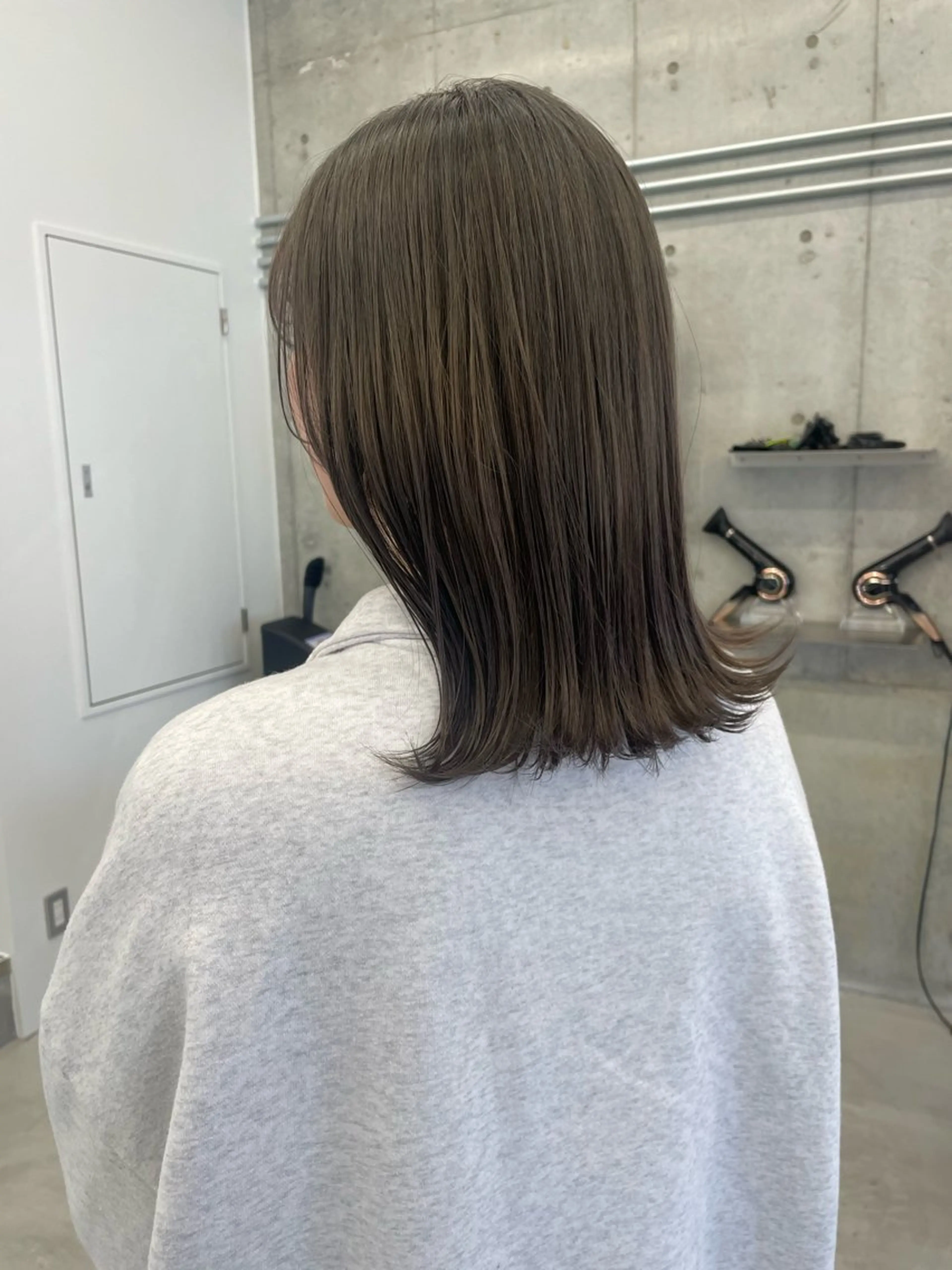 ミディアム カラー ブリーチ グレージュ 薬院浄水通/ショート /ボブ/rukaのヘアスタイル