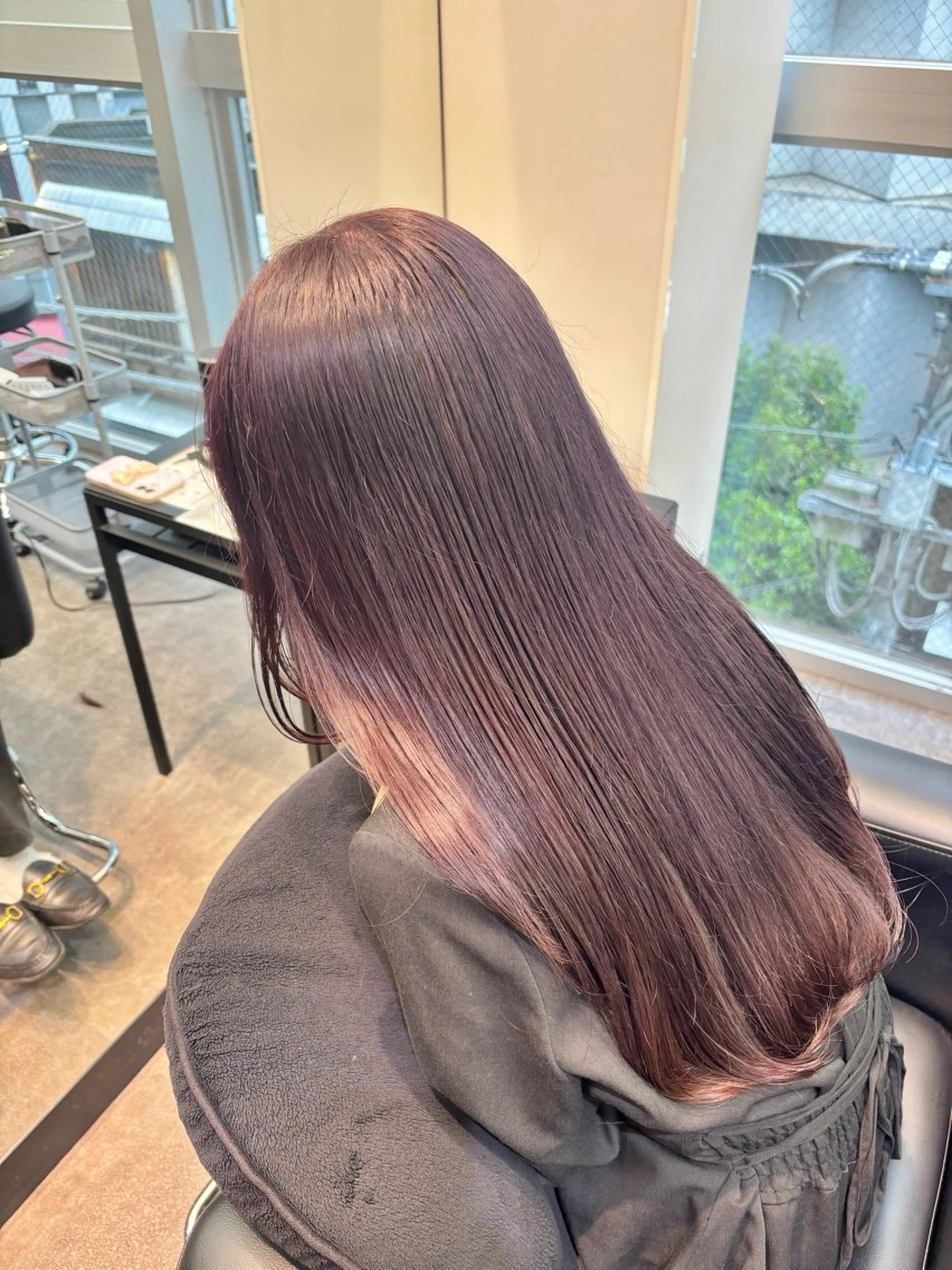 セミロング カラー ラベンダーカラー ピンクカラー ブリーチなし ダブルカラー/ゆなのヘアスタイル