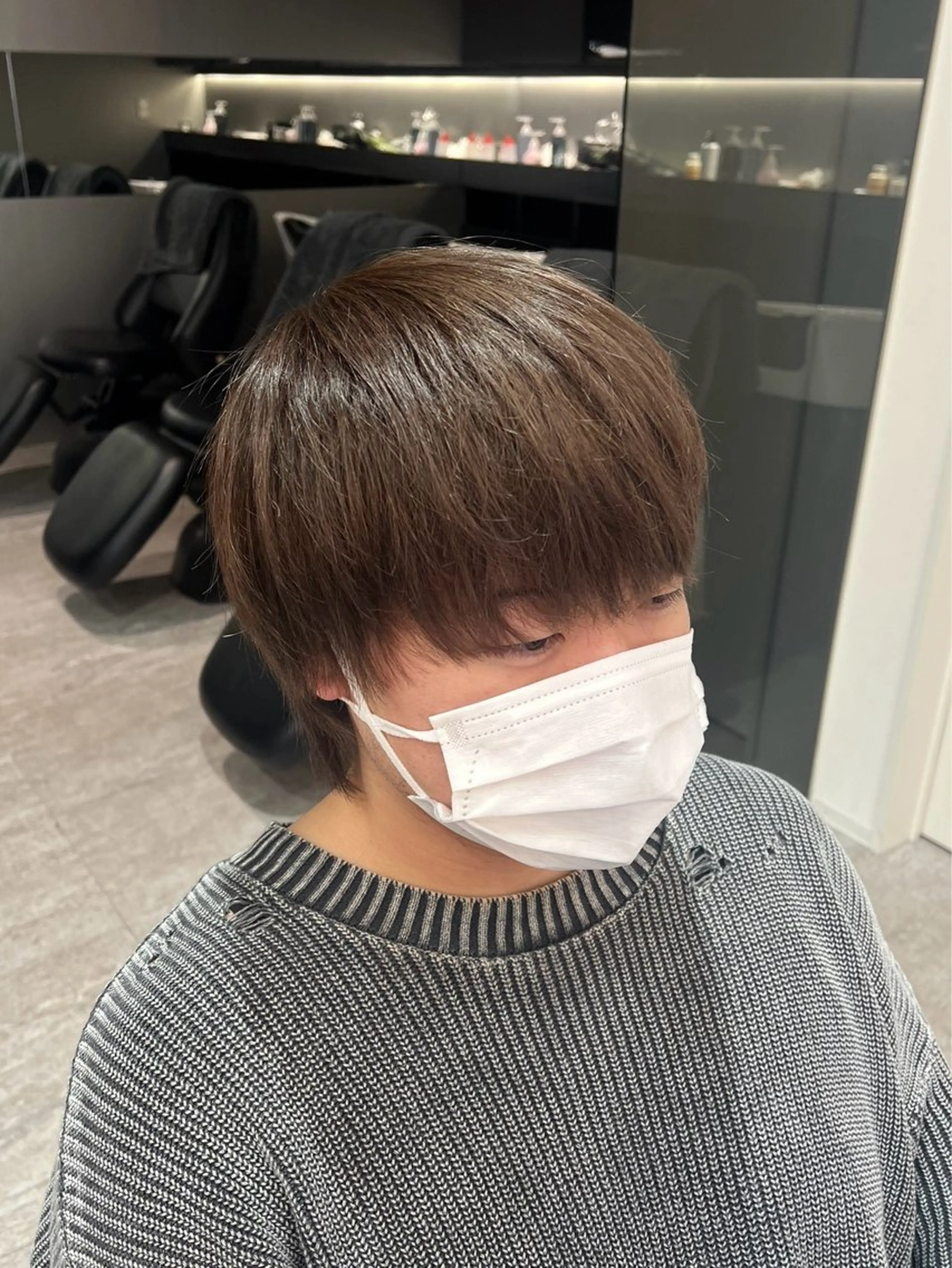 ショート カラー メンズ ブラウンカラー ナチュラルブラウン 福田 文太のヘアスタイル