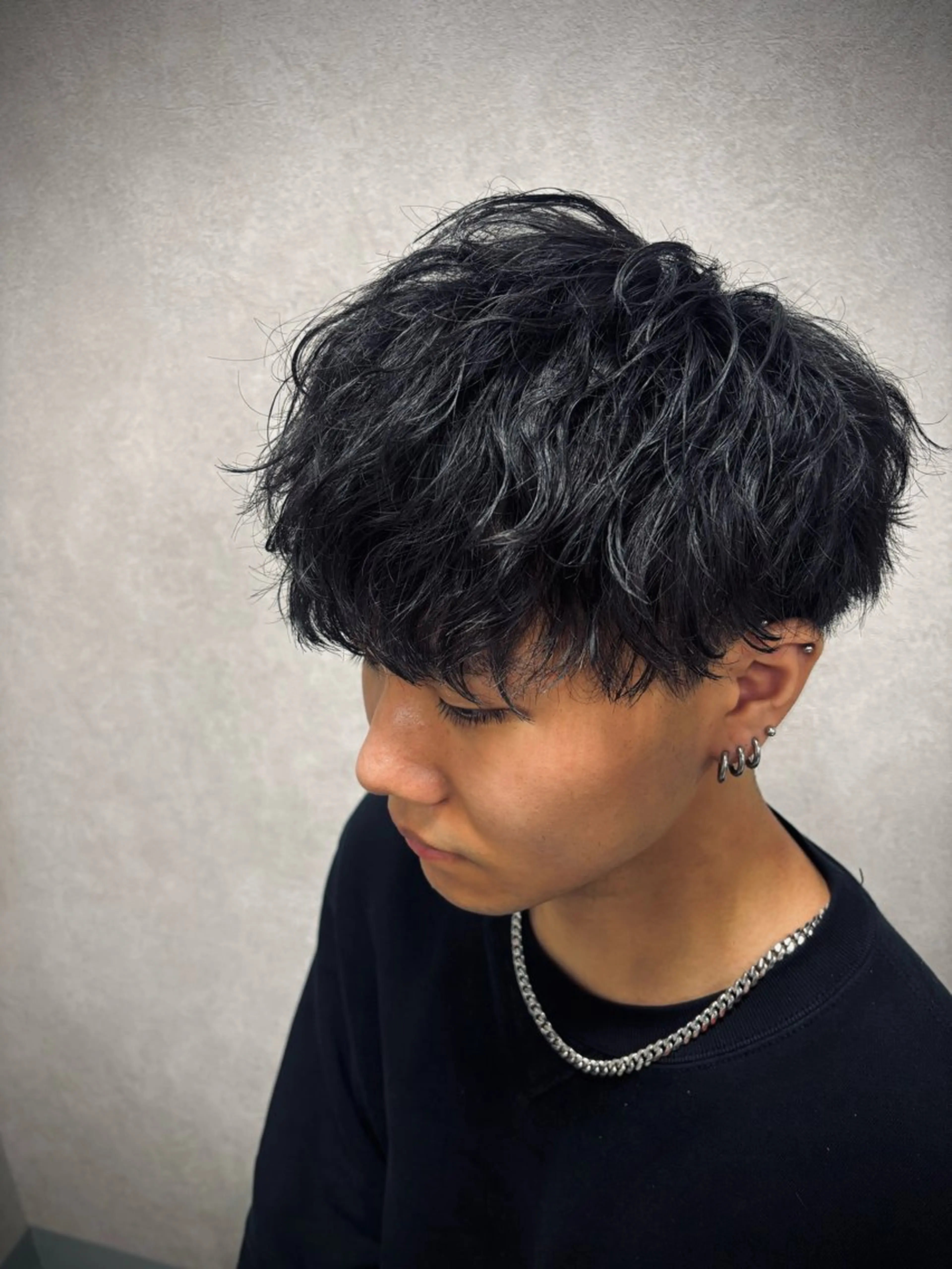 パーマ メンズ マッシュ メンズパーマ 波巻きパーマ JADE with AKROS所属・JADEwith AKROS✨サヤカのヘアスタイル