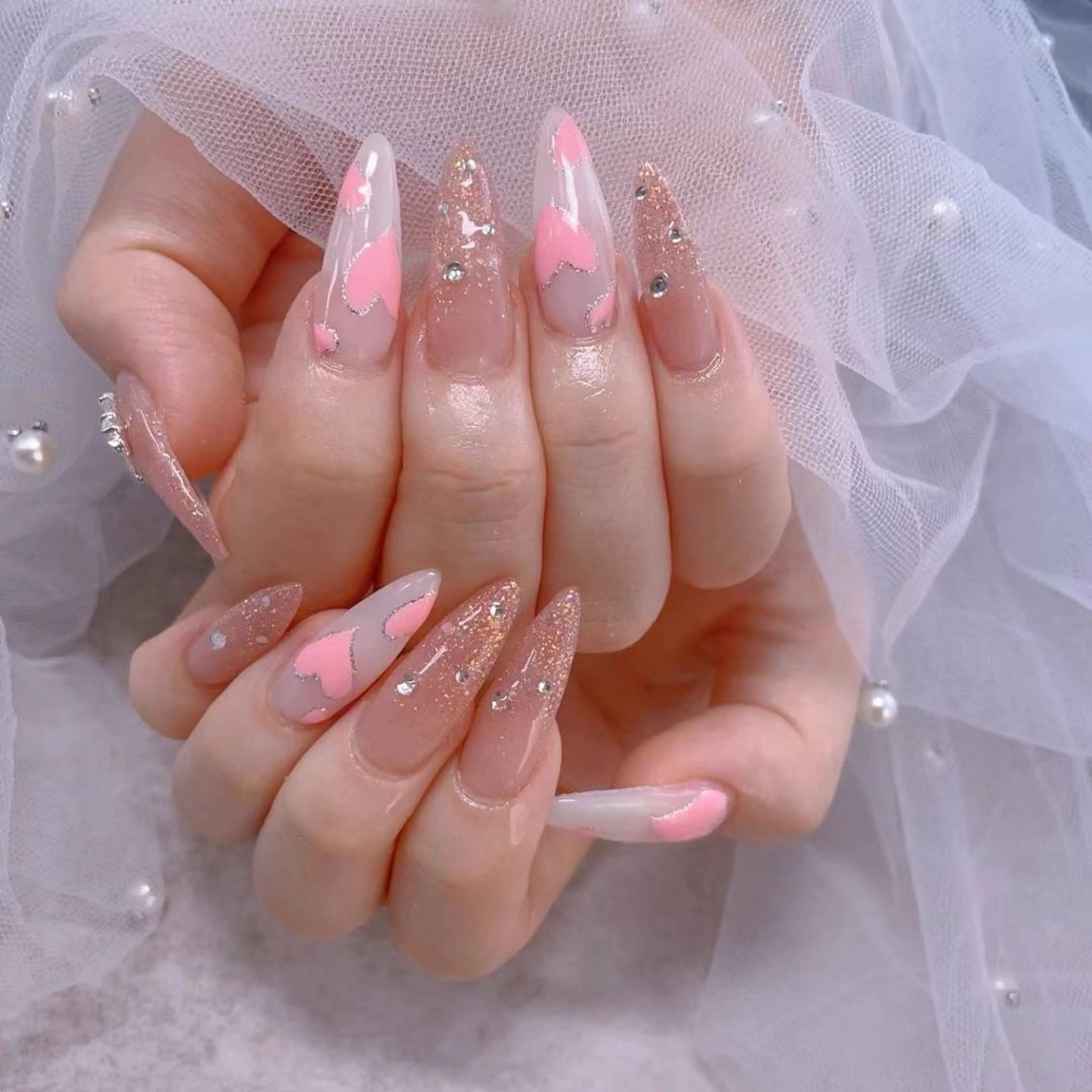 ネイル オーロラネイル フットネイル 韓国ネイル ラメ(グリッター) ラメグラデーション ハンドネイル Belle nail salon 新小岩のネイルデザイン