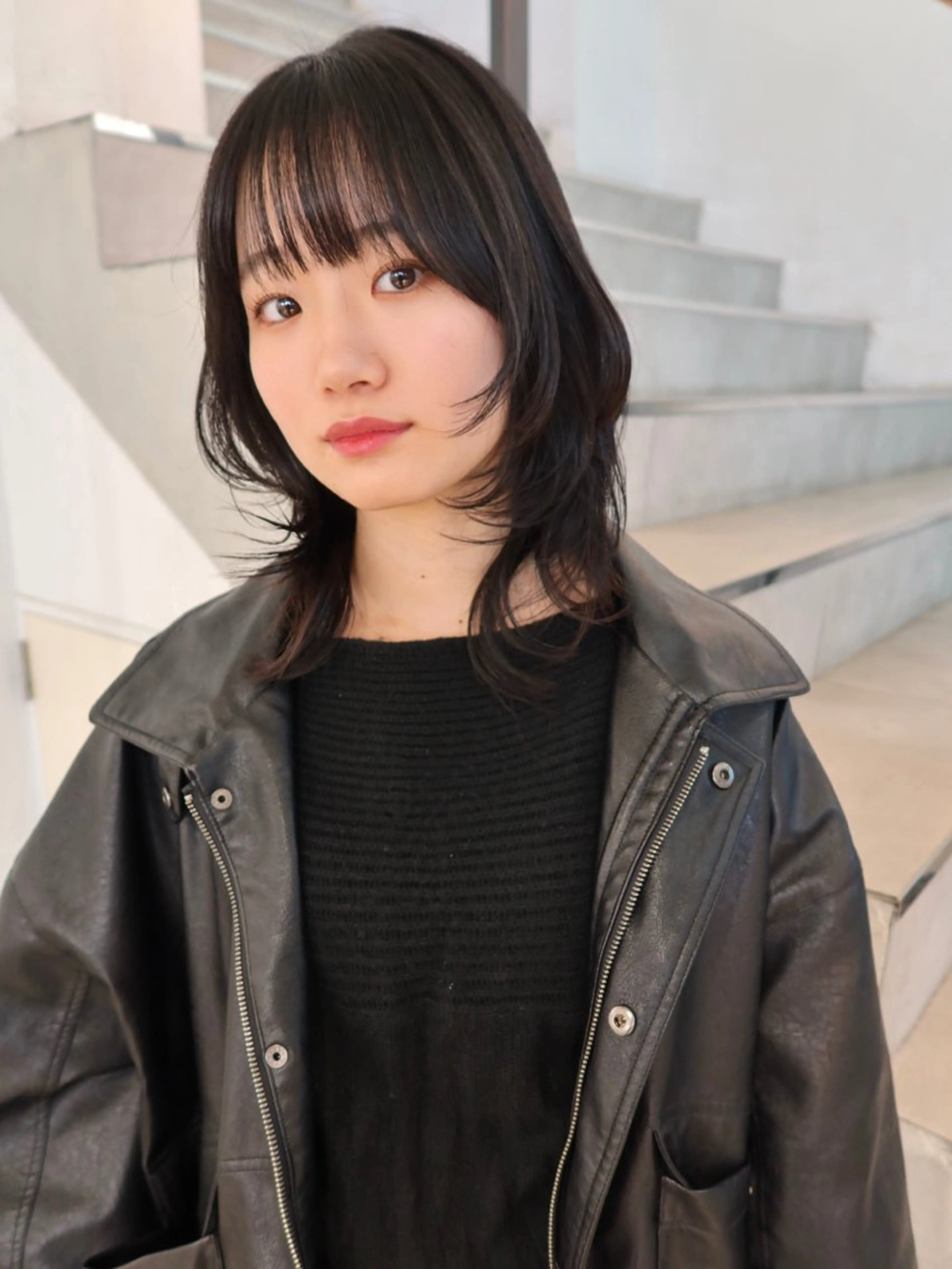 ミディアム カラー レイヤーカット 顔周りカット/透明感 カラー✂️MEIのヘアスタイル