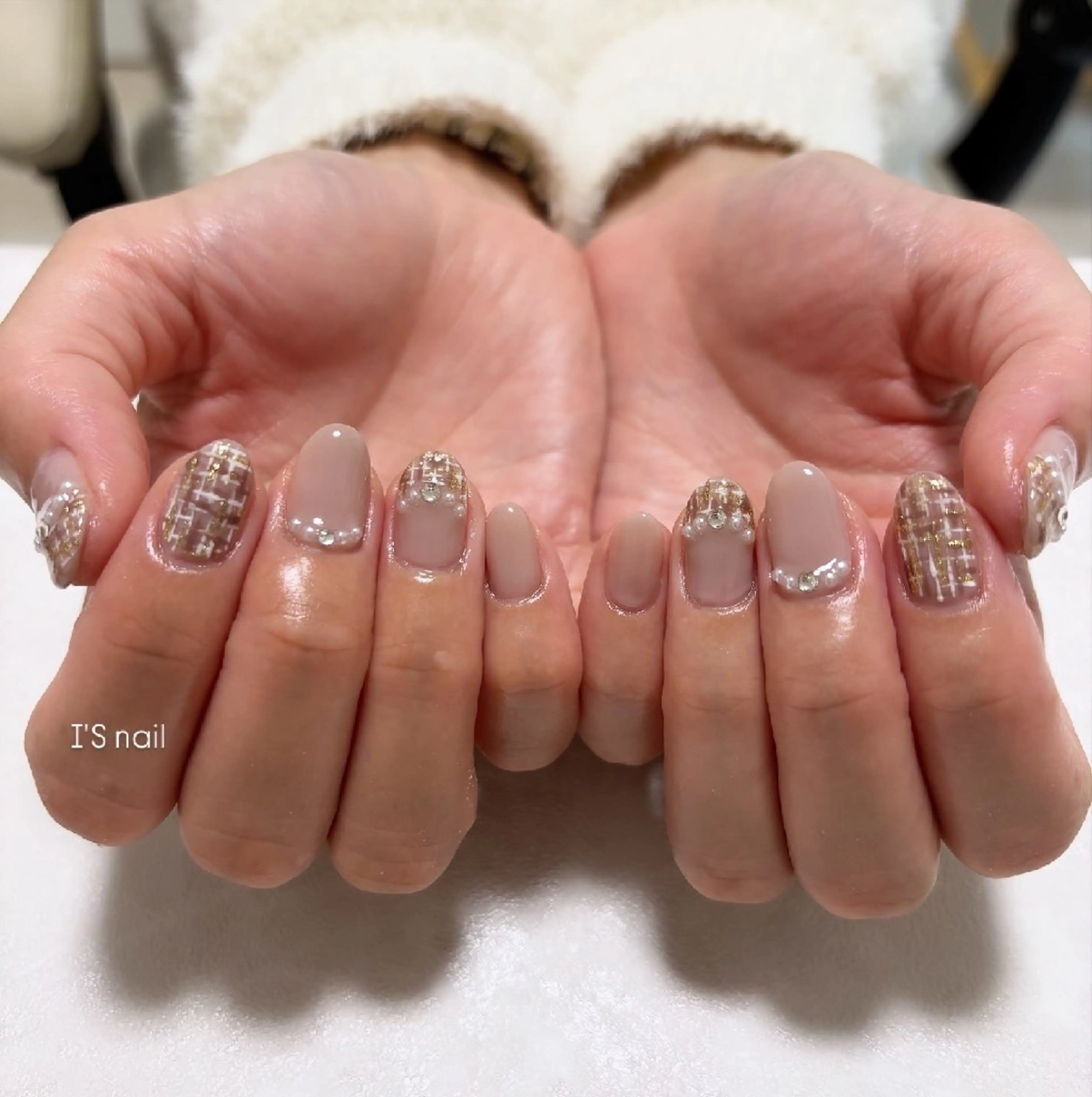 ネイル ツイードネイル I'S nail 佐野のネイルデザイン