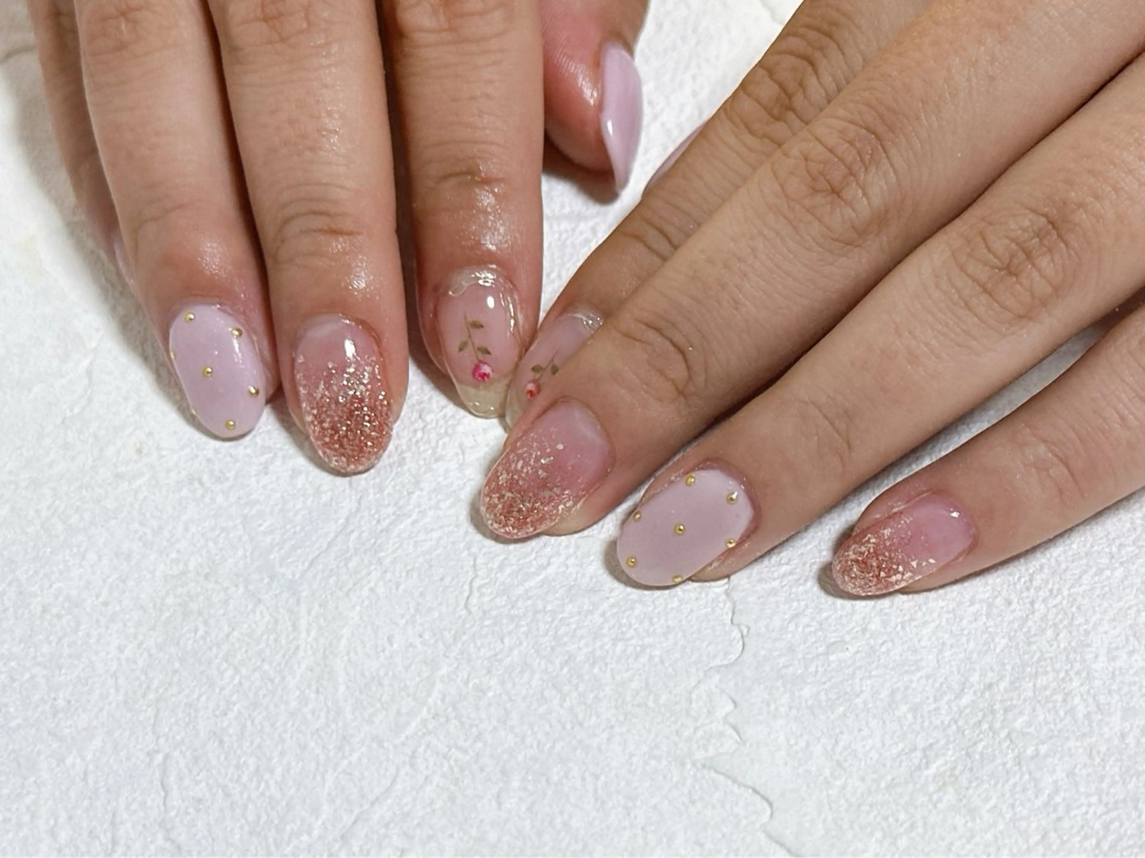 ネイル オーロラネイル フラワーネイル フットネイル フレンチネイル ジェルネイル ハンドネイル Mogu nail 二子玉川のネイルデザイン