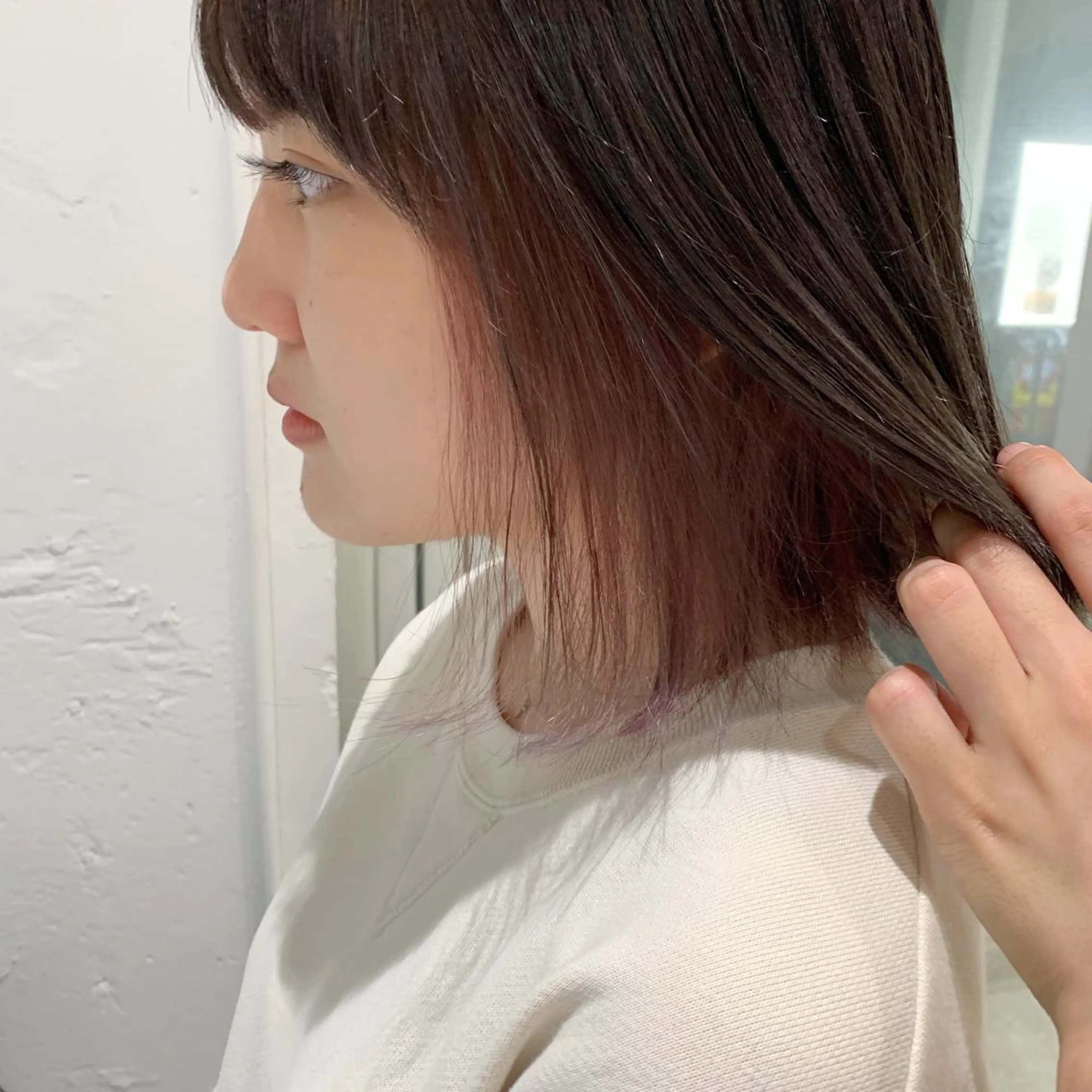 ミディアム カラー ヘアアレンジ 🫧透明感カラー/ ボブ/小笠原🪽のヘアスタイル