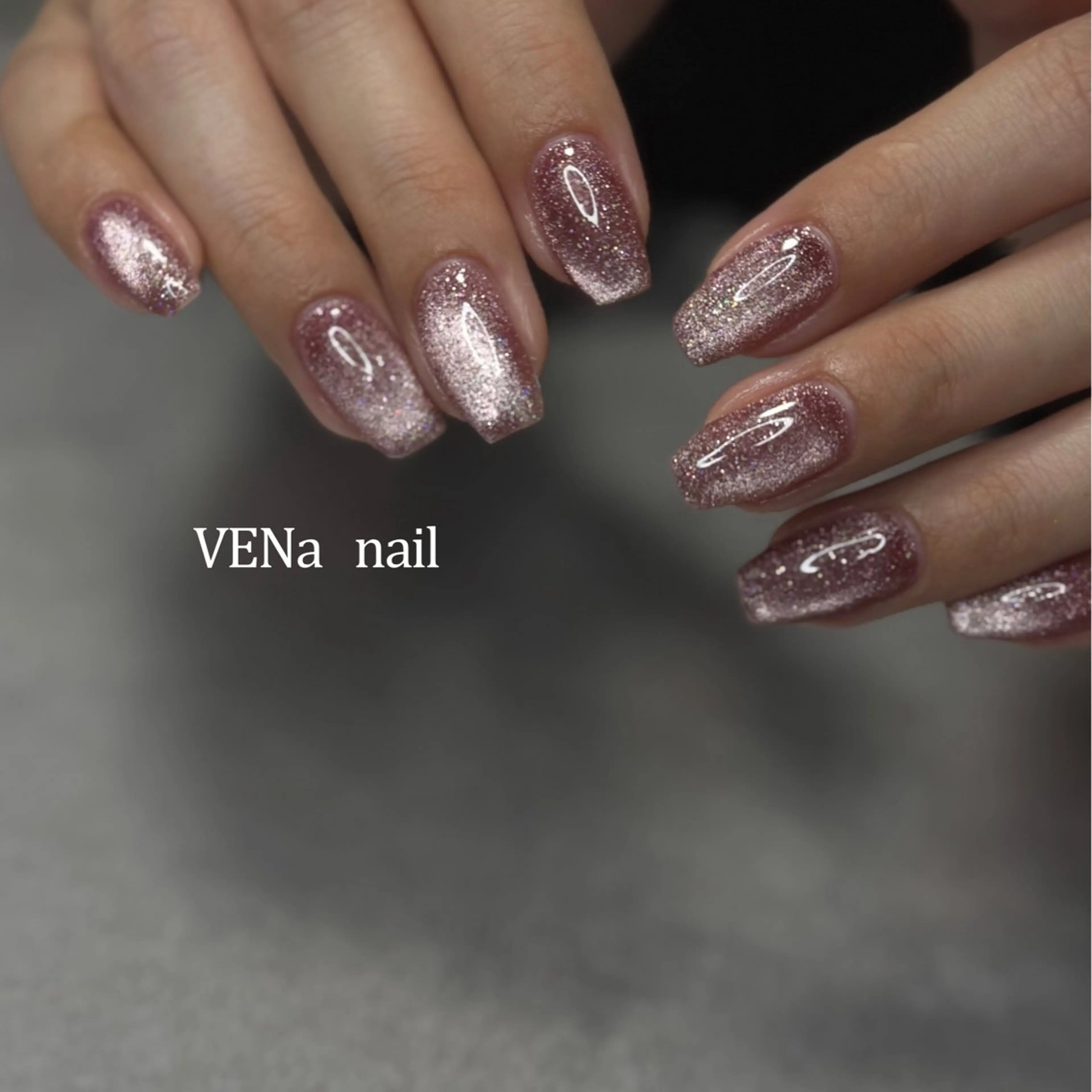ネイル フラッシュネイル ラメ(グリッター) マグネットネイル 持ち込み 冬ネイル VENa eye＆ nail salonのネイルデザイン