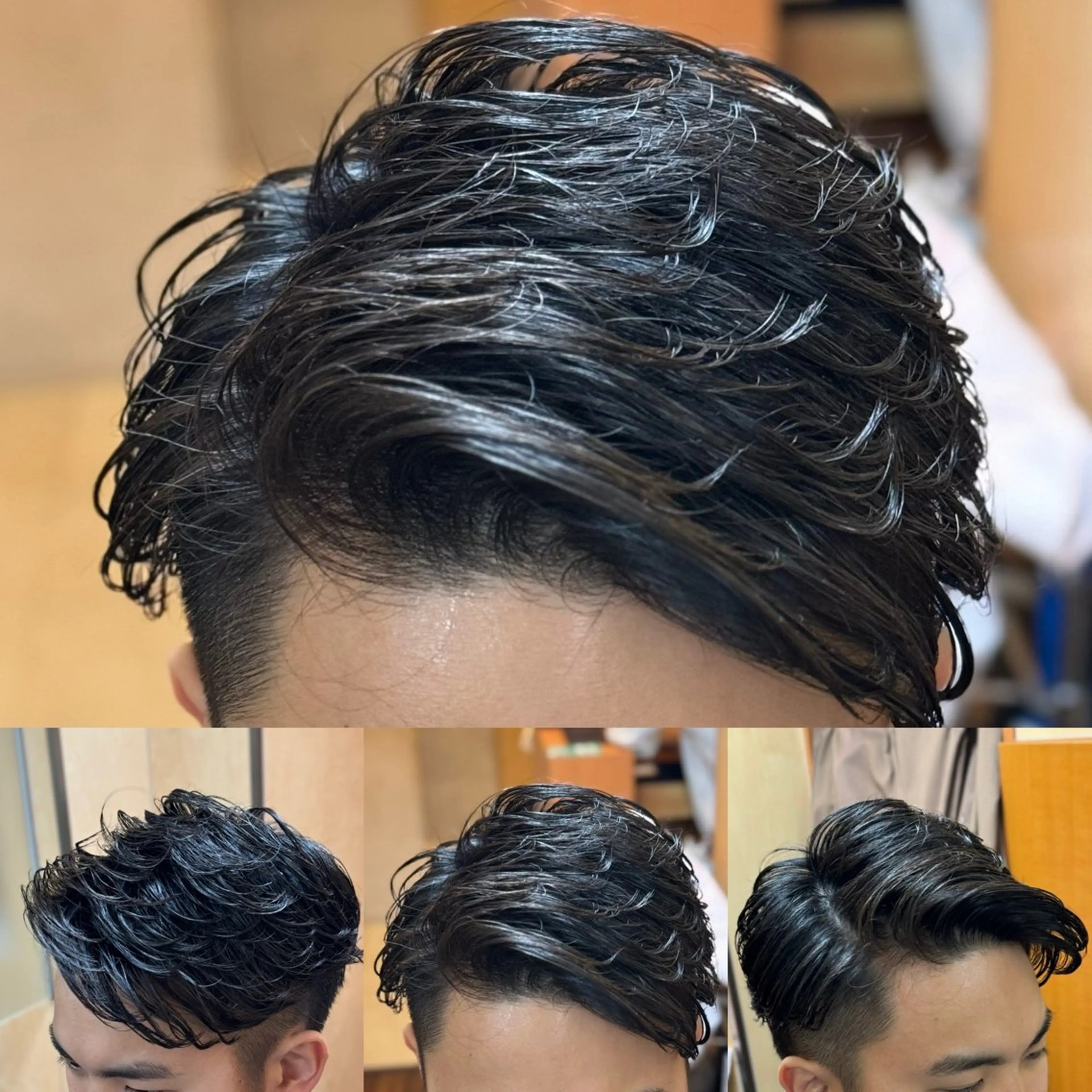 パーマ メンズ ビジネス メンズパーマ 阿賀 佑季のヘアスタイル
