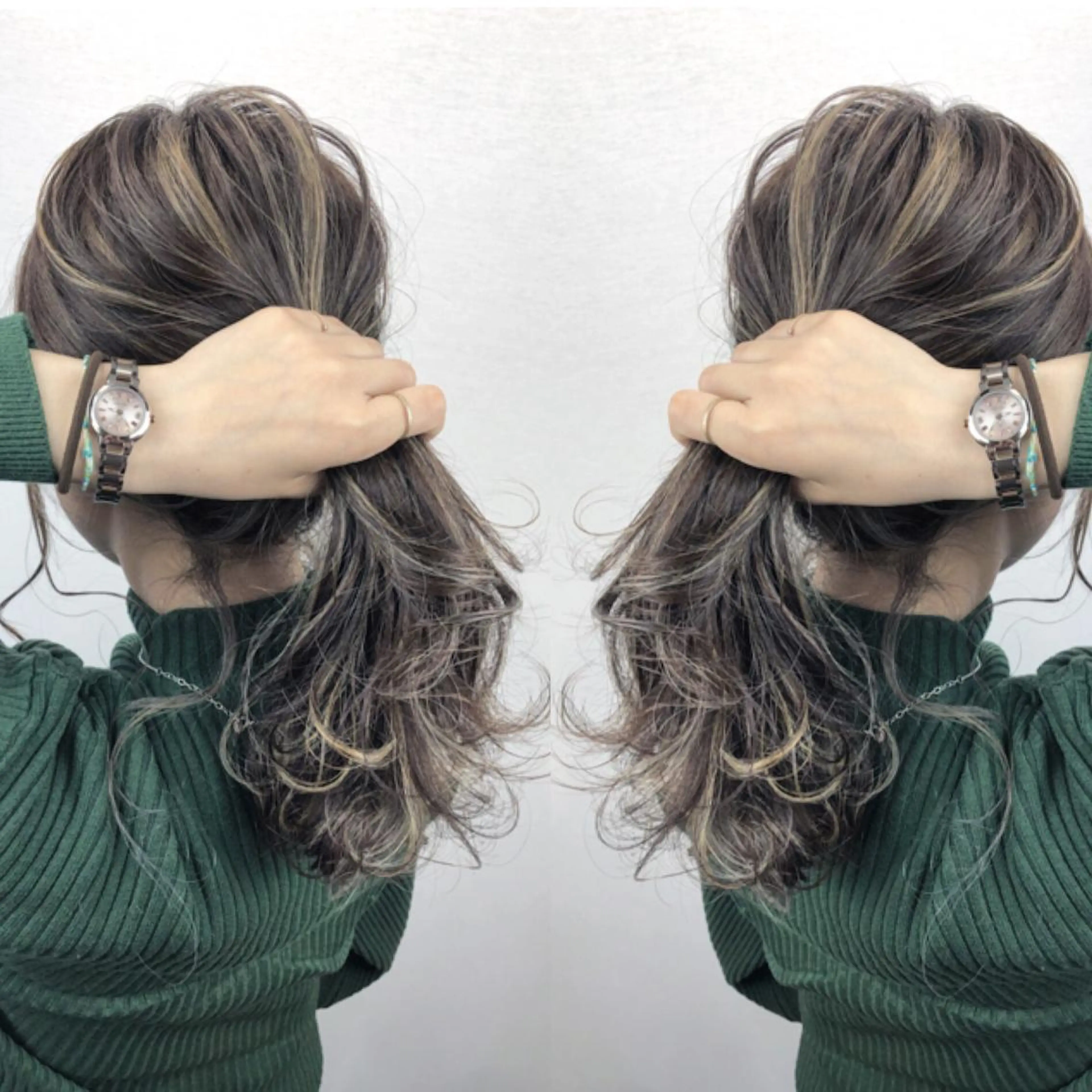 セミロング カラー ハイライトカラー ハイライト 2nd所属・🤍2nd🤍田所 美希のヘアスタイル