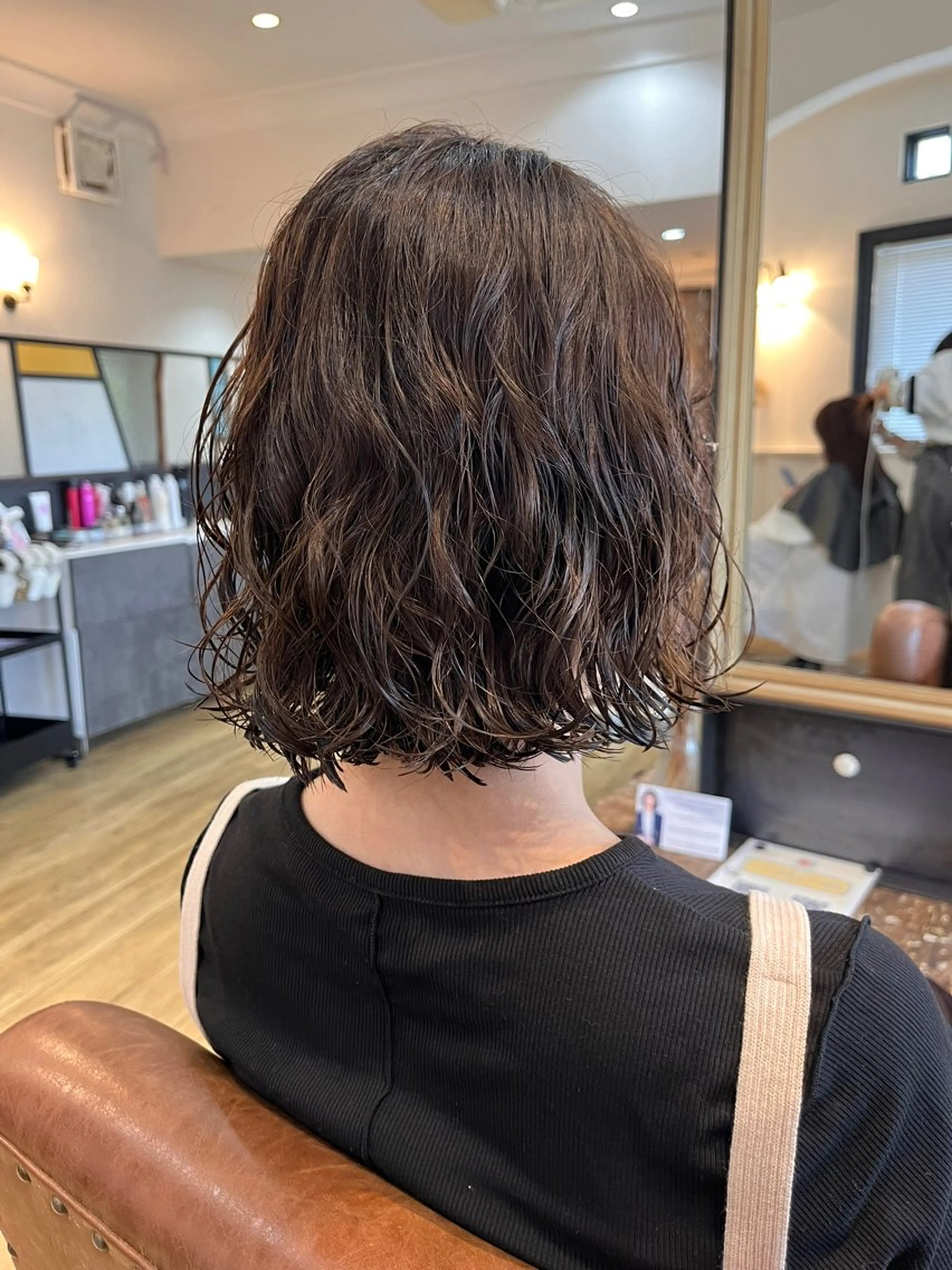 ミディアム パーマ 上坪 あずさのヘアスタイル