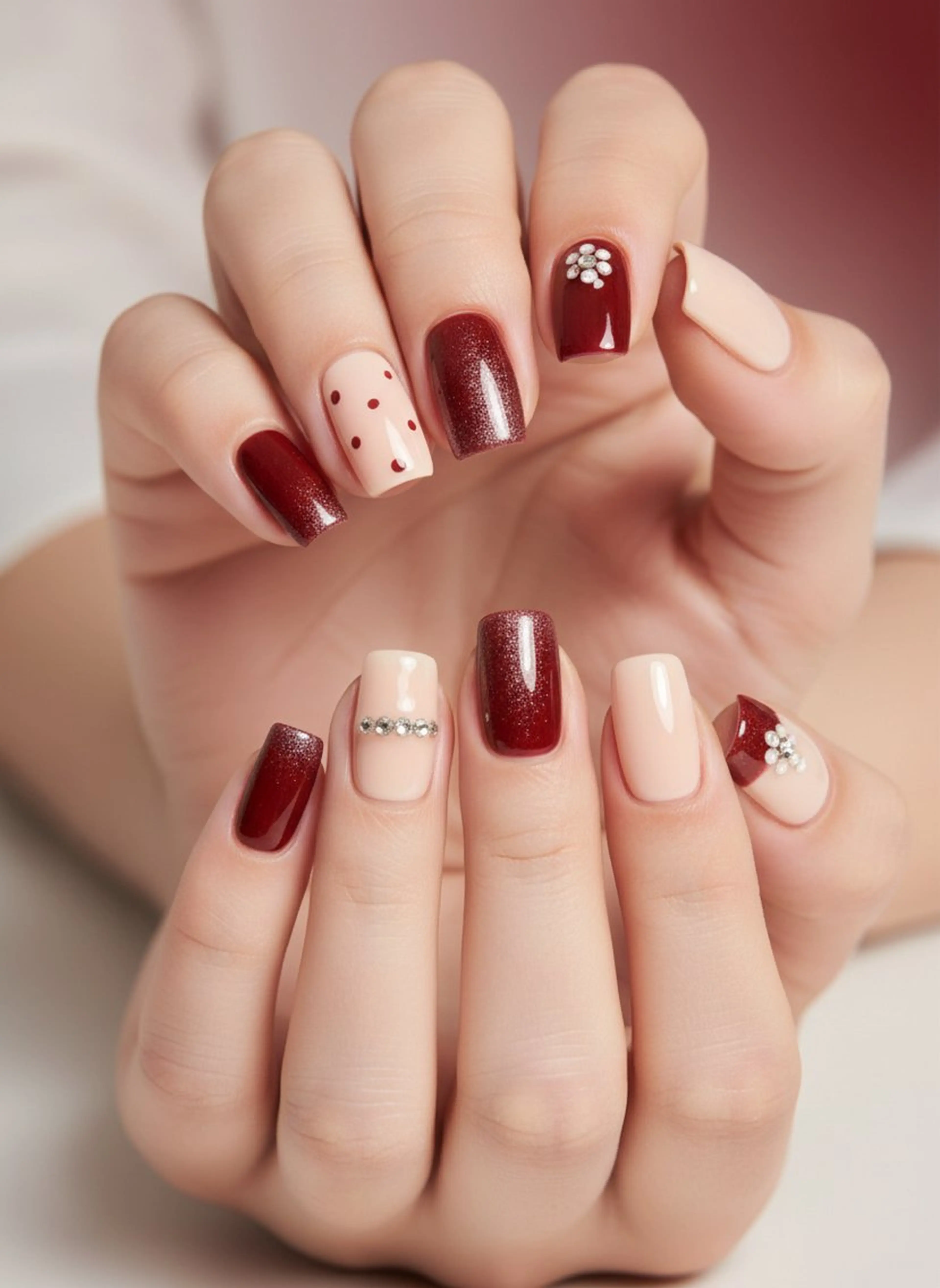 ネイル ドット ワンカラーネイル シンプルネイル 冬ネイル クリスマス ハンドネイル こまつ ななのネイルデザイン