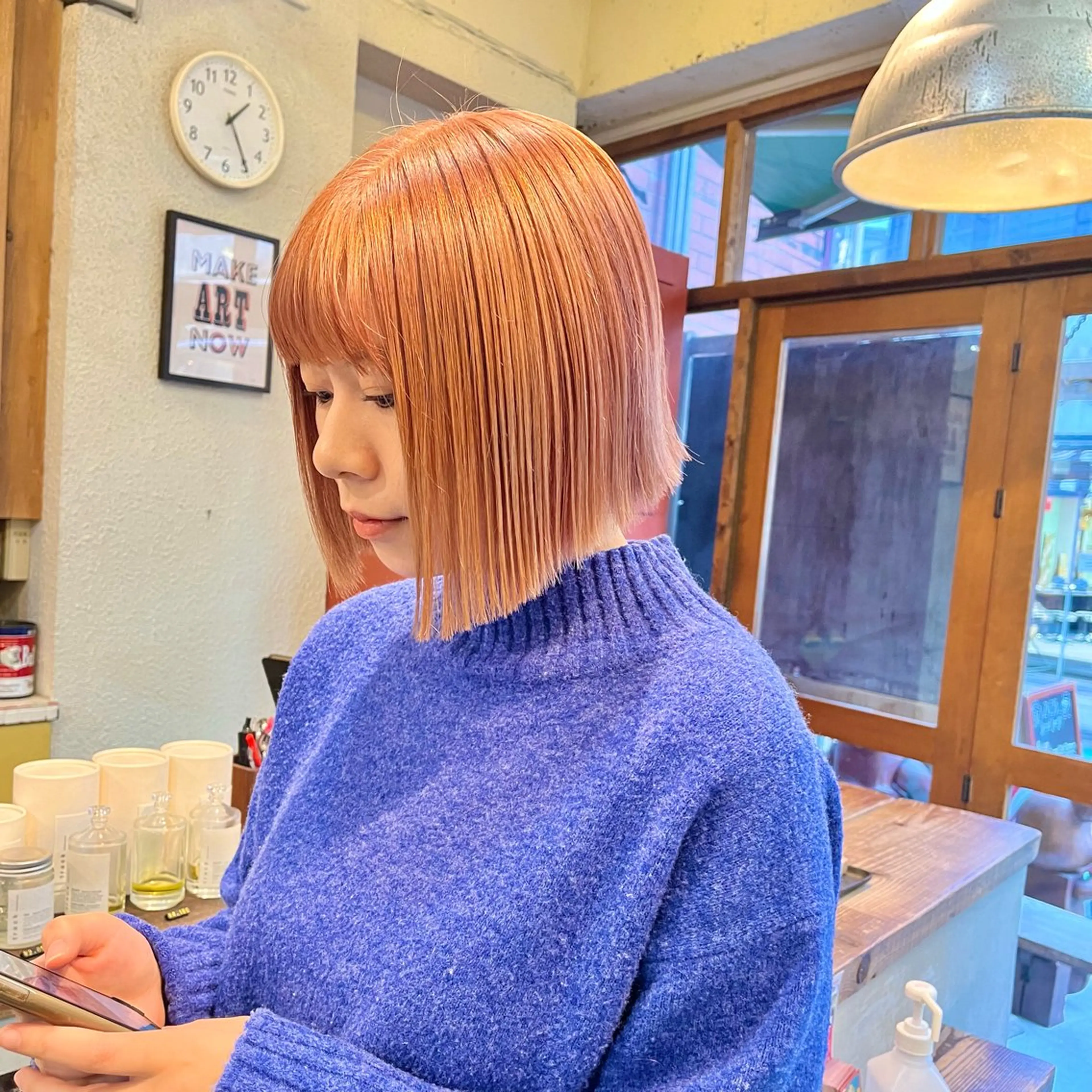 ミディアム カラー GO TODAY SHAiRE SALON 原宿本店所属・ブリーチ/レイヤー ハッシュカット/河内のヘアスタイル