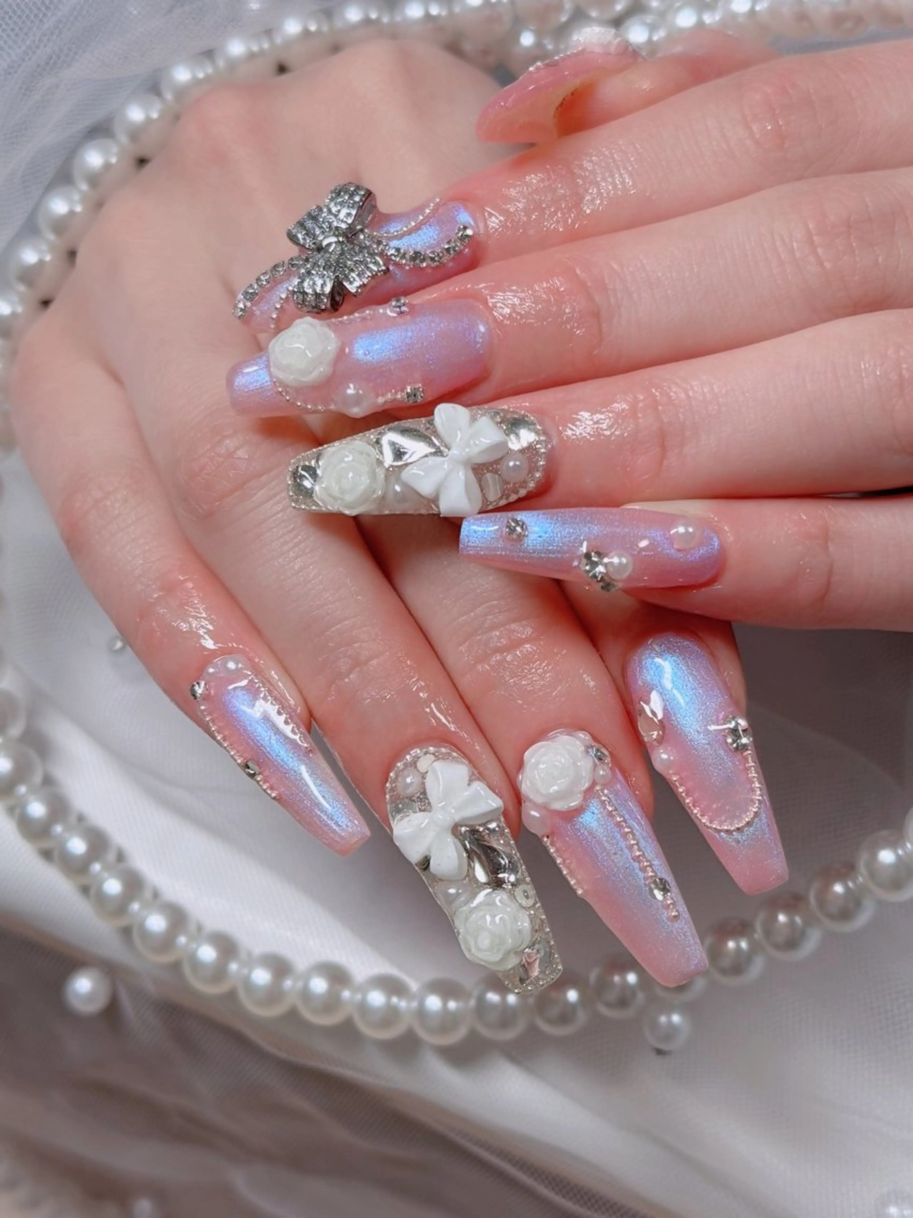 ネイル アートネイル 成人式 ジェルネイル ニュアンスネイル 夏ネイル ハンドネイル H.baby Nai Salon所属・neco H.babynailのネイルデザイン