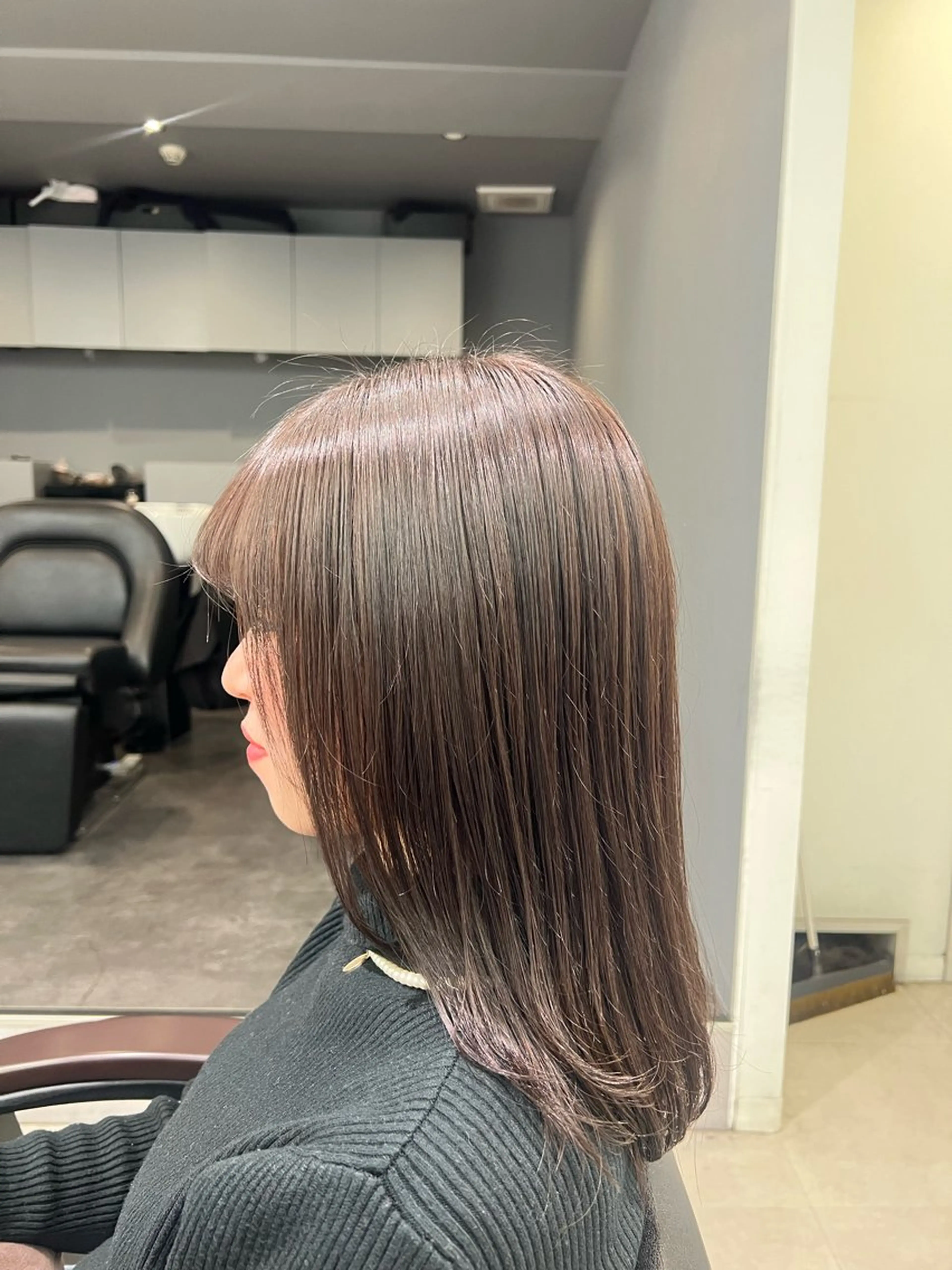 ミディアム カラー ヘアカラー トリートメント kei/透明感カラー /縮毛矯正/メンズのヘアスタイル