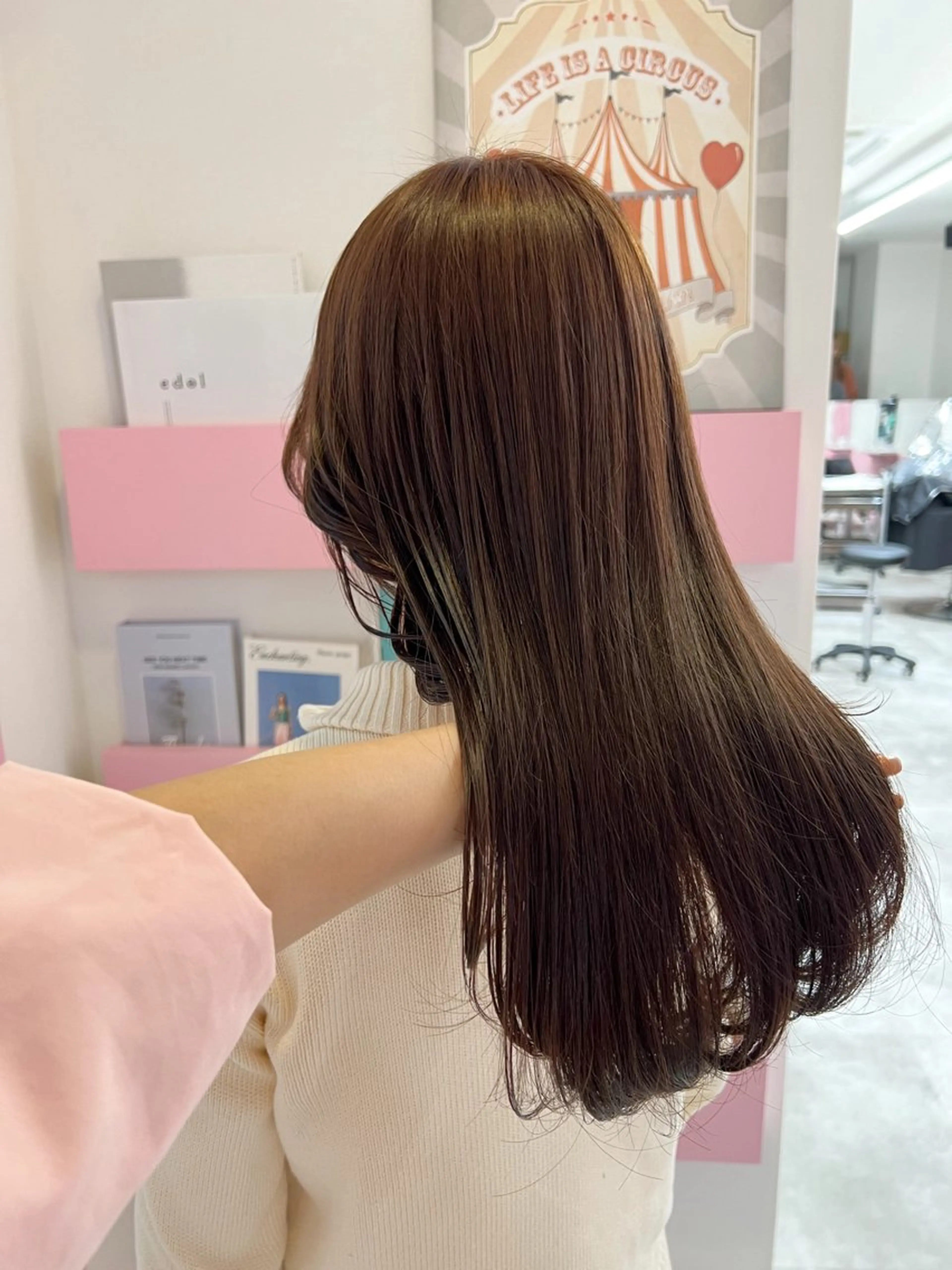 ロング カラー ヘアカラー トリートメント 🎀ダブルカラー/ ピンク×ガーリー🎀のヘアスタイル