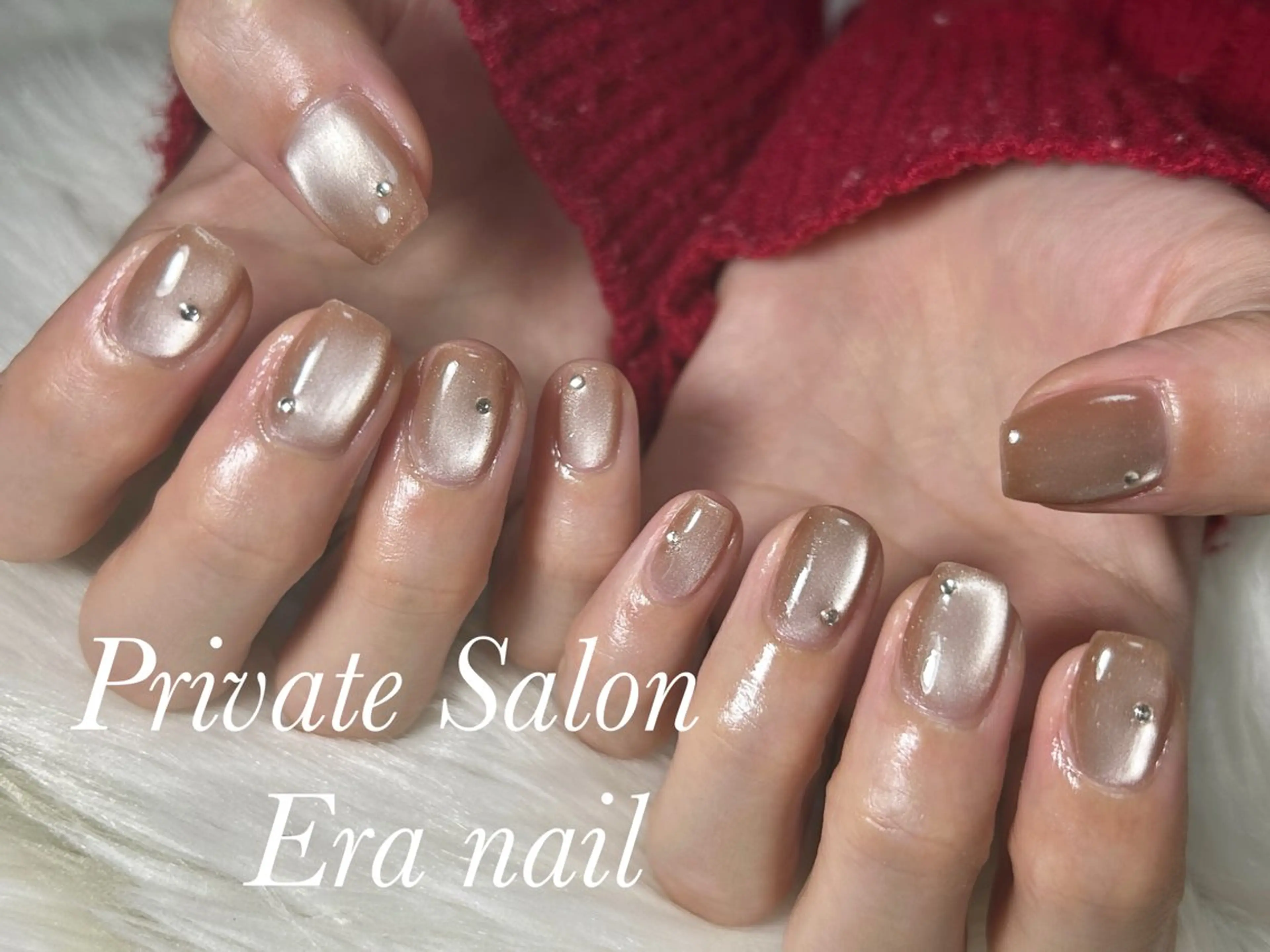 ネイル マグネットネイル マグネットワンカラー ワンカラーネイル ハンドネイル Era nailのネイルデザイン