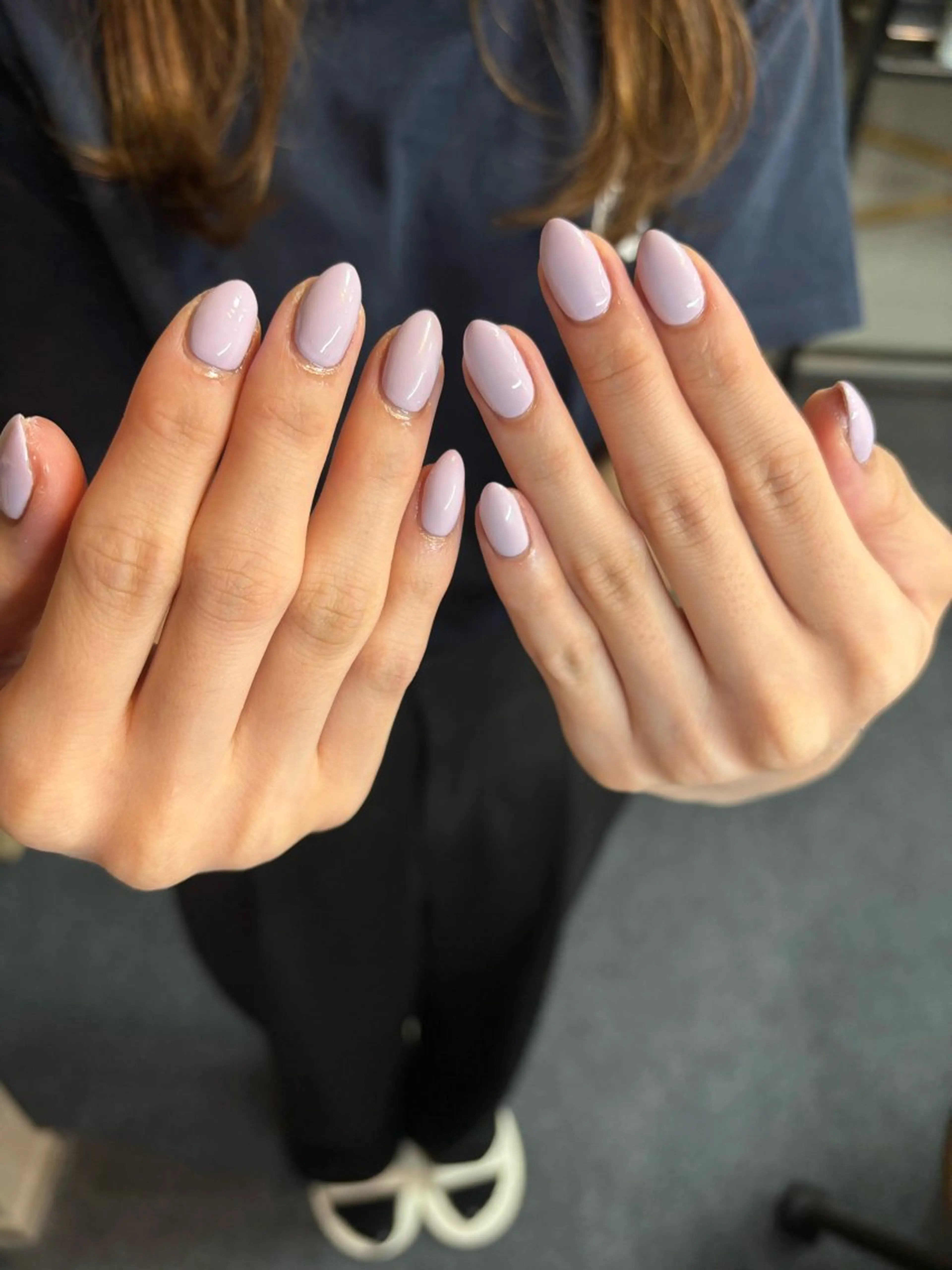 ネイル ワンカラーネイル パープル シンプルネイル ハンドネイル ハンドケア 🎀NAIL🎀 AI🪄︎︎◝✩のネイルデザイン