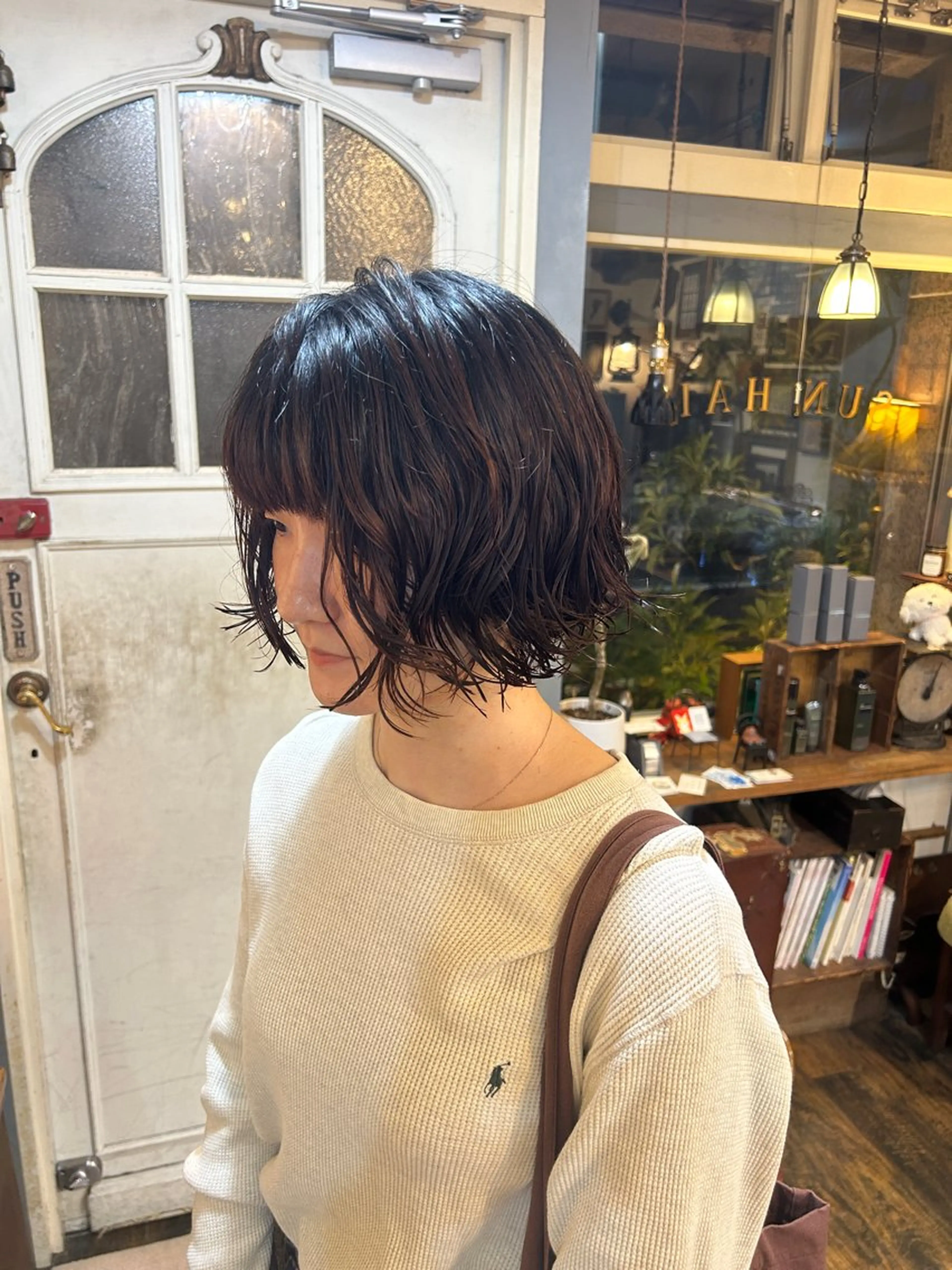 ショート パーマ カット パーマ トリートメント 清水千優/パーマ/透 明感カラー/メンズのヘアスタイル