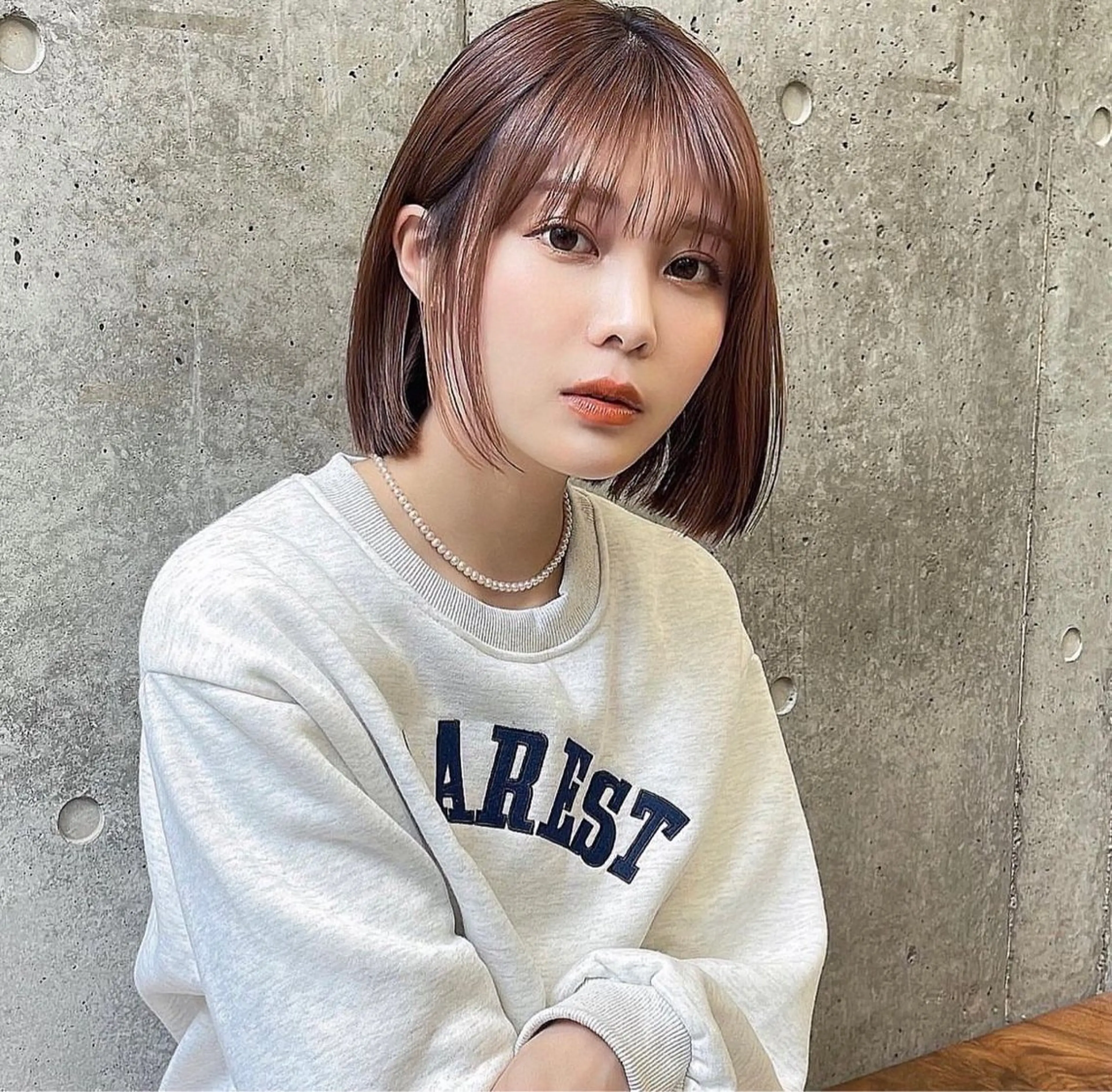 ミディアム ボブ 上田 エミのヘアスタイル