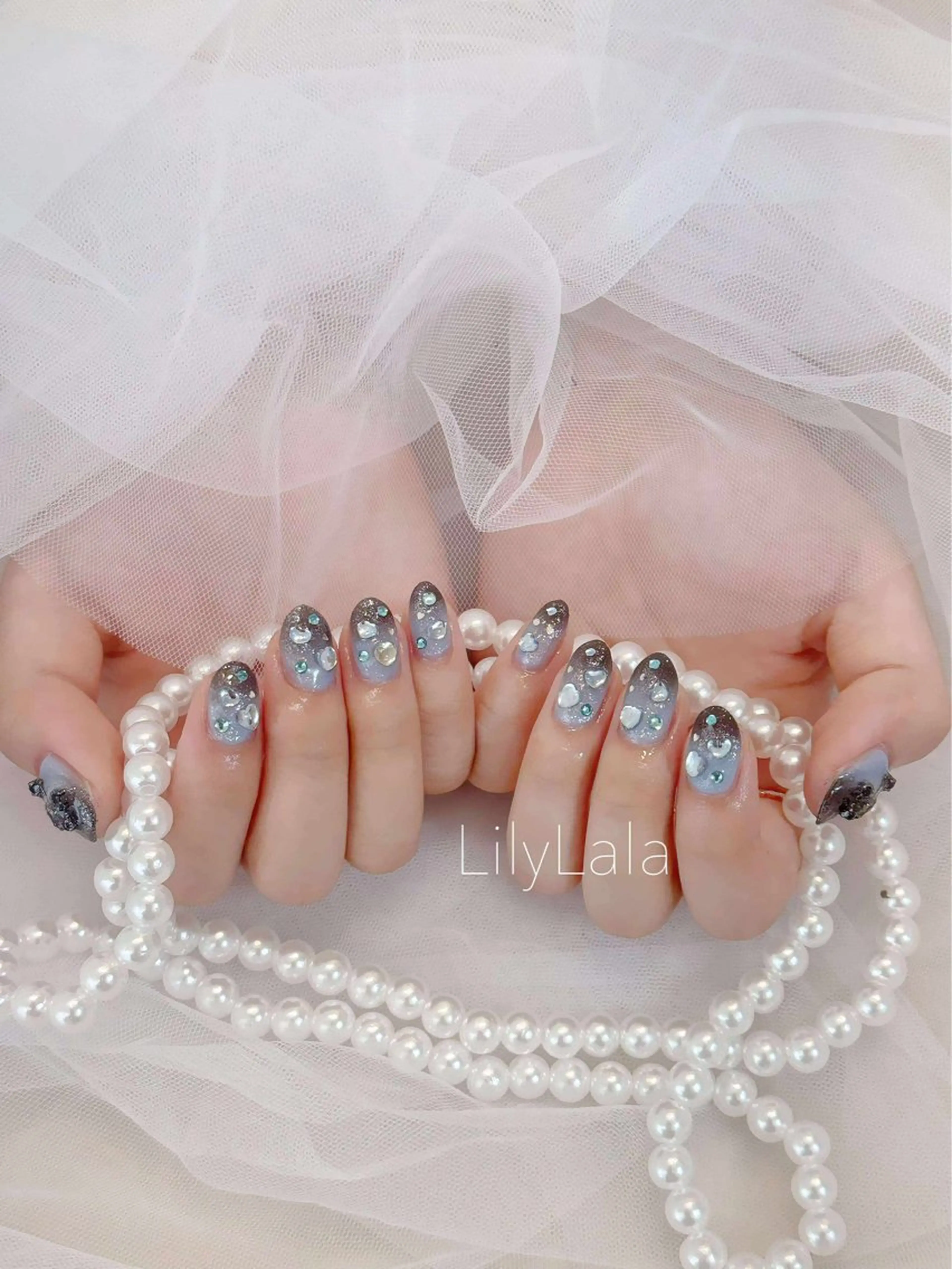 ネイル べっ甲ネイル チークネイル フラッシュネイル フラワーネイル フットネイル ハンドネイル LilyLala Nailsalonのネイルデザイン