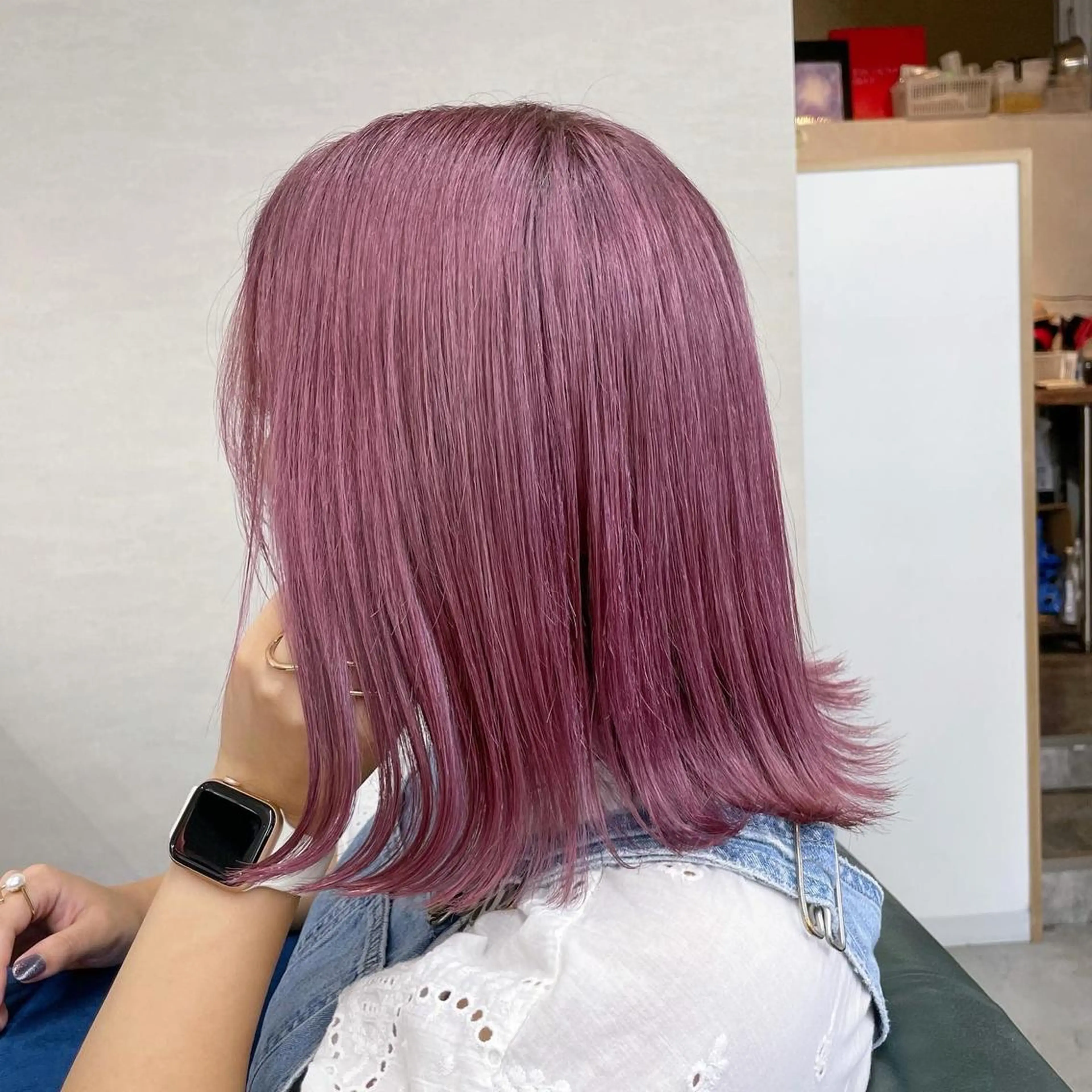 ミディアム カラー ヘアカラー トリートメント Lull (シェアサロンReco VIProom)所属・Lull1人美容室 バレイヤージュのヘアスタイル