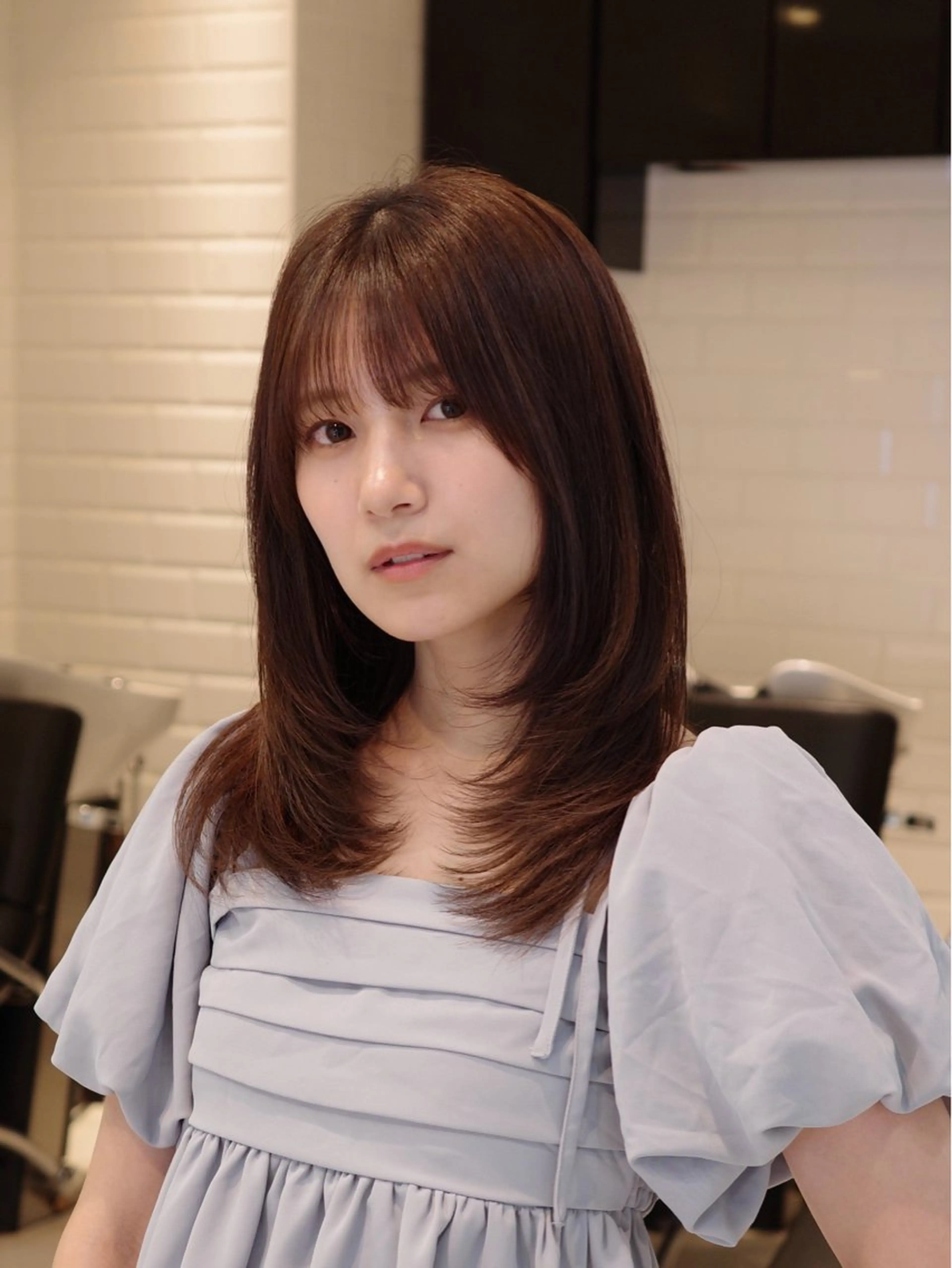 ミディアム カラー カット ヘアカラー トリートメント 髪質改善/縮毛矯正/ 酸性ストレート/ガブのヘアスタイル