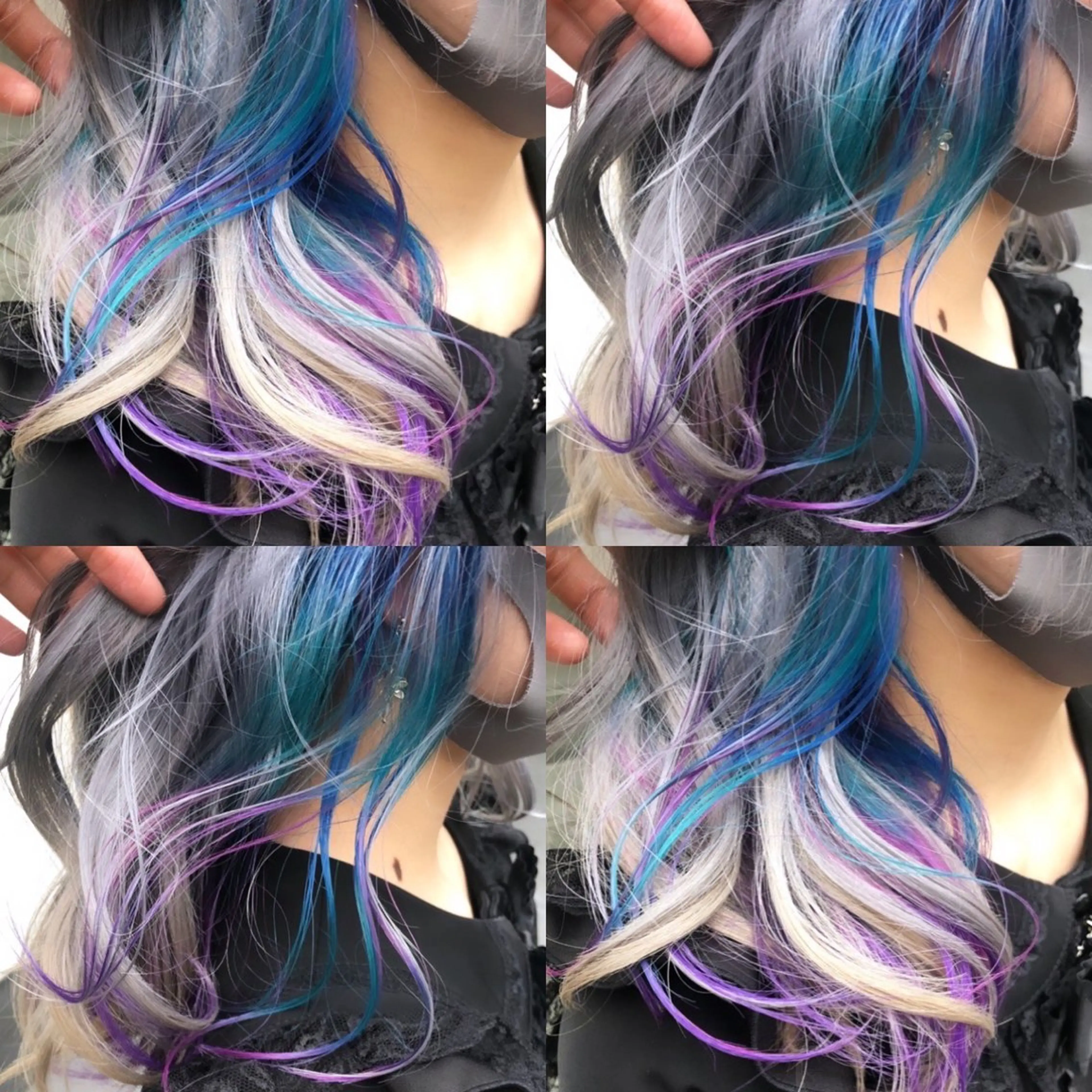 セミロング カラー ブリーチ デザインカラー イヤリングカラー インナーカラー ユニコーンカラー カット ヘアカラー トリートメント 原宿サロン代表 デザインカラー伊藤卓のヘアスタイル